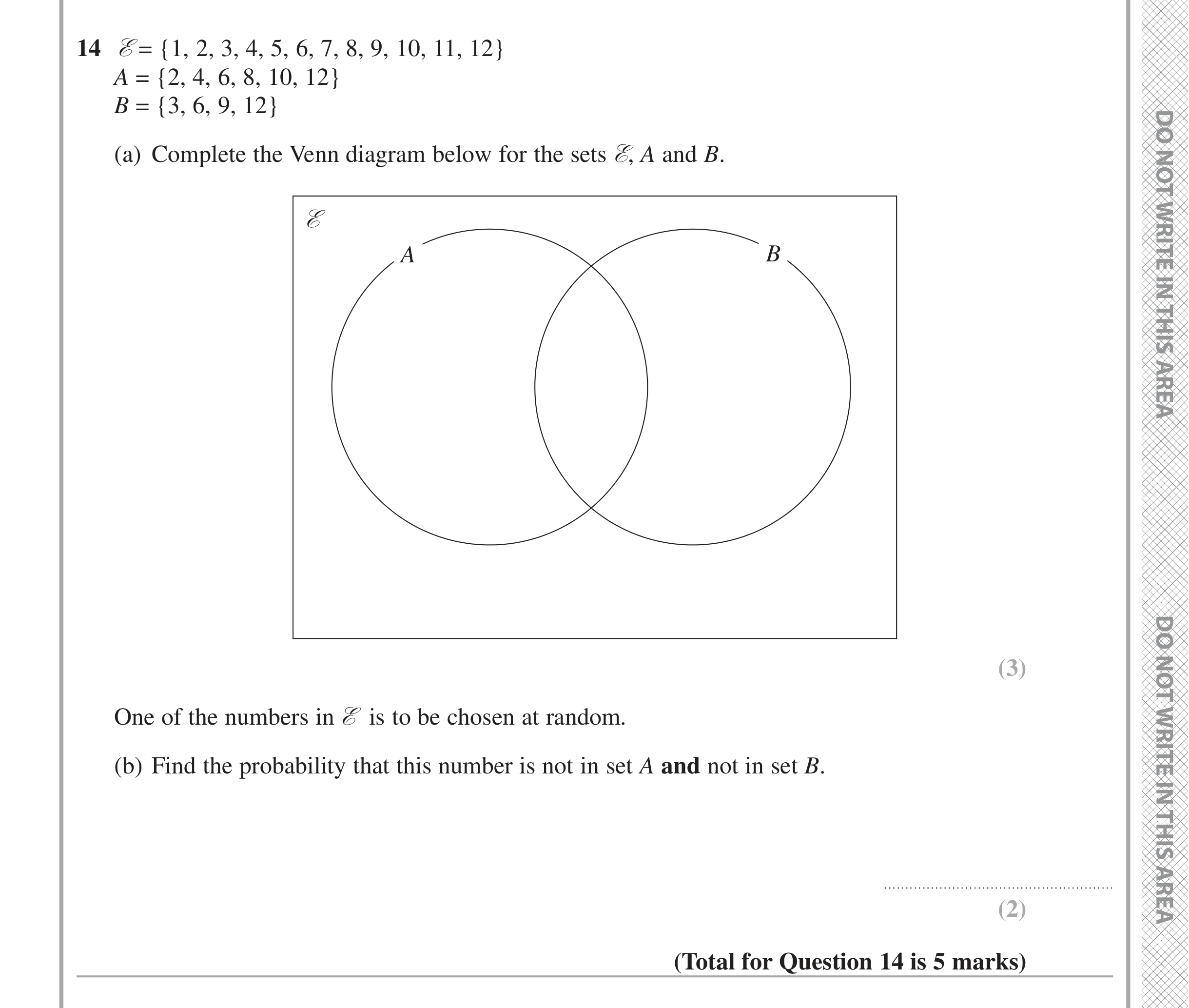 Question 14 — Set Notation — Edexcel iGCSE Jan 2021