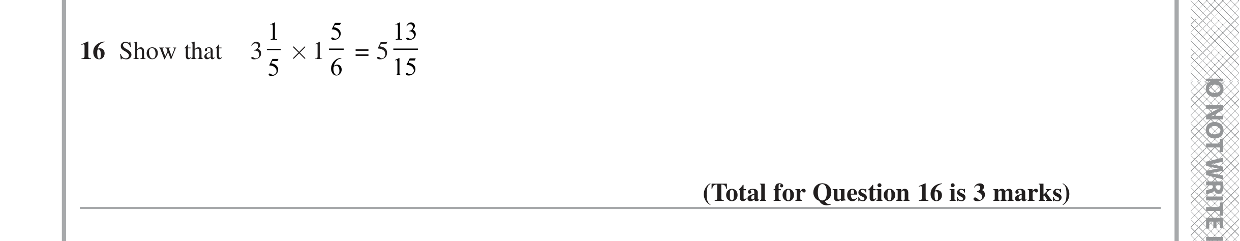 Question 16 — Fractions — Edexcel iGCSE Jan 2021