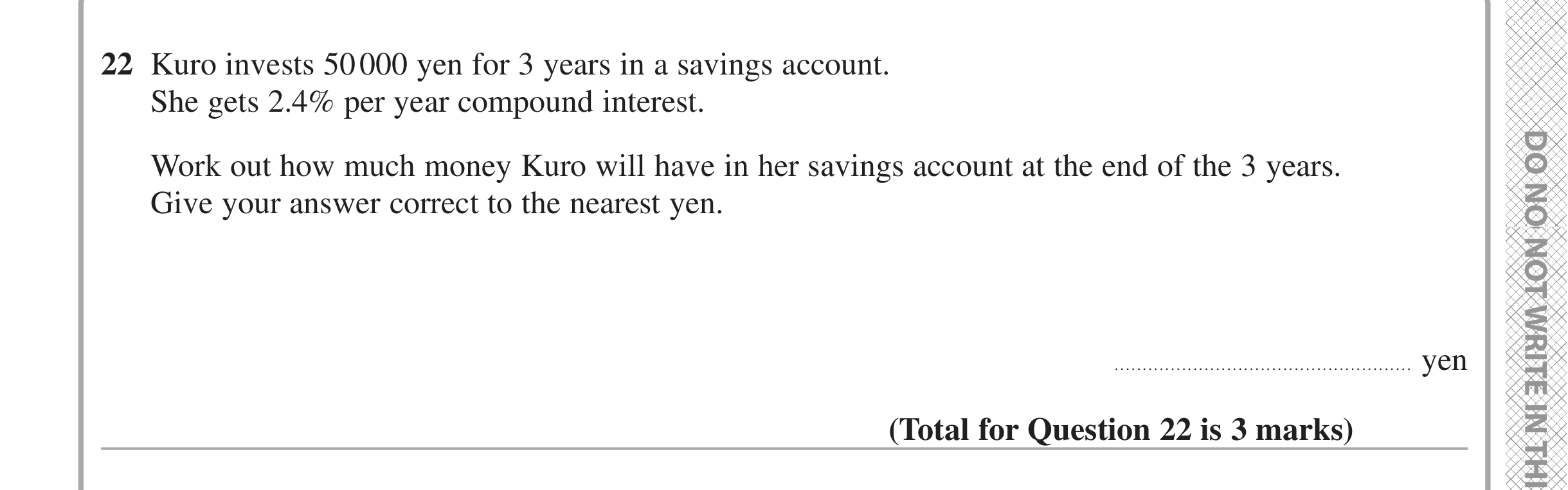 Question 22 — Compound Interest — Edexcel iGCSE Jan 2021
