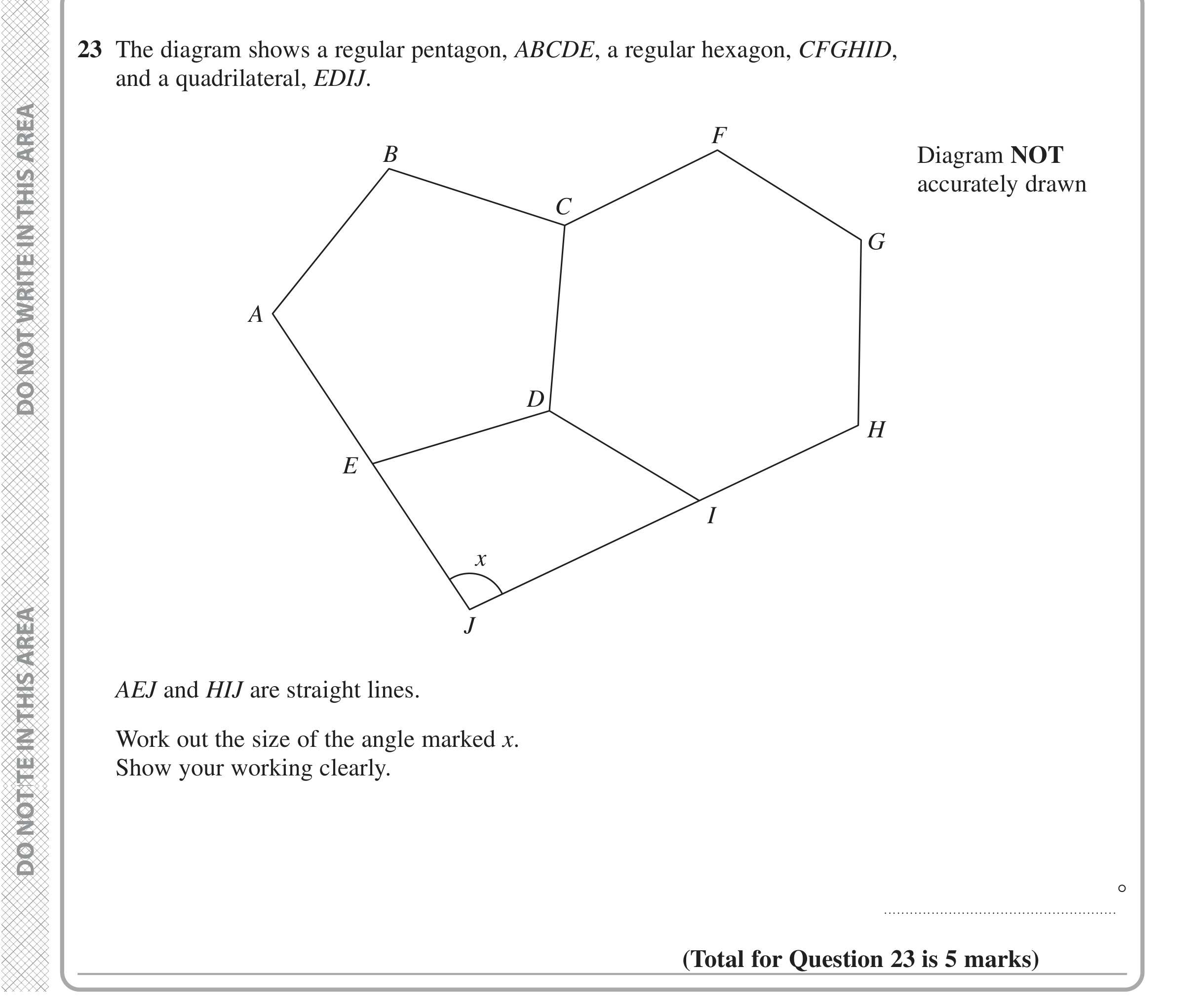 Question 23 — Angles — Edexcel iGCSE Jan 2021