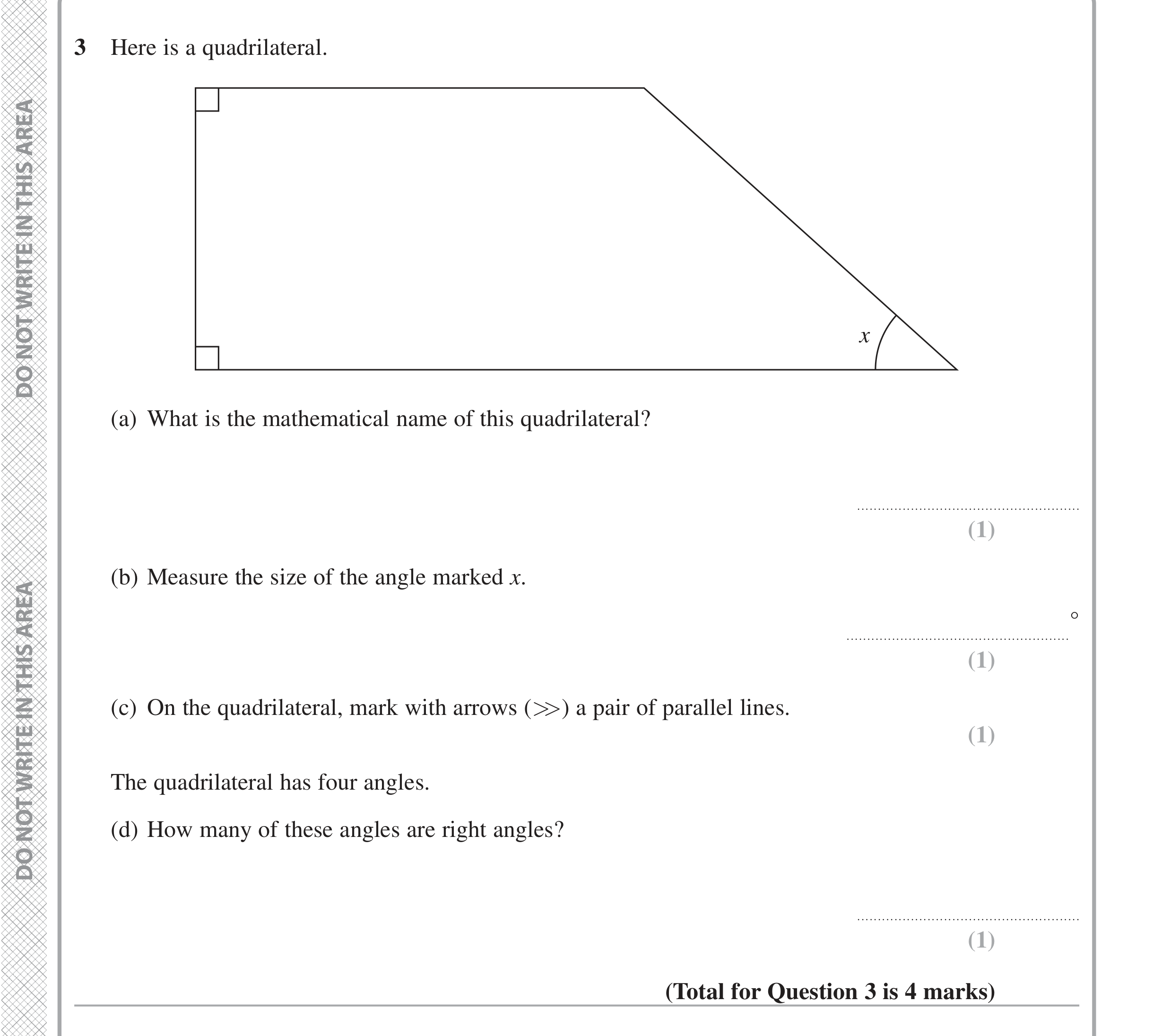 Question 3 — Polygons, Angles — Edexcel iGCSE Jan 2021