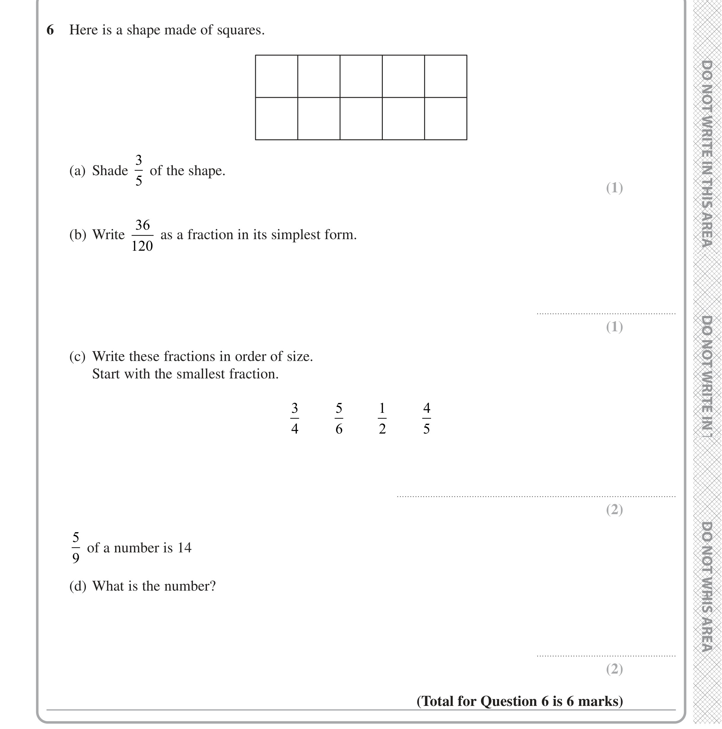 Question 6 — Fractions — Edexcel iGCSE Jan 2021