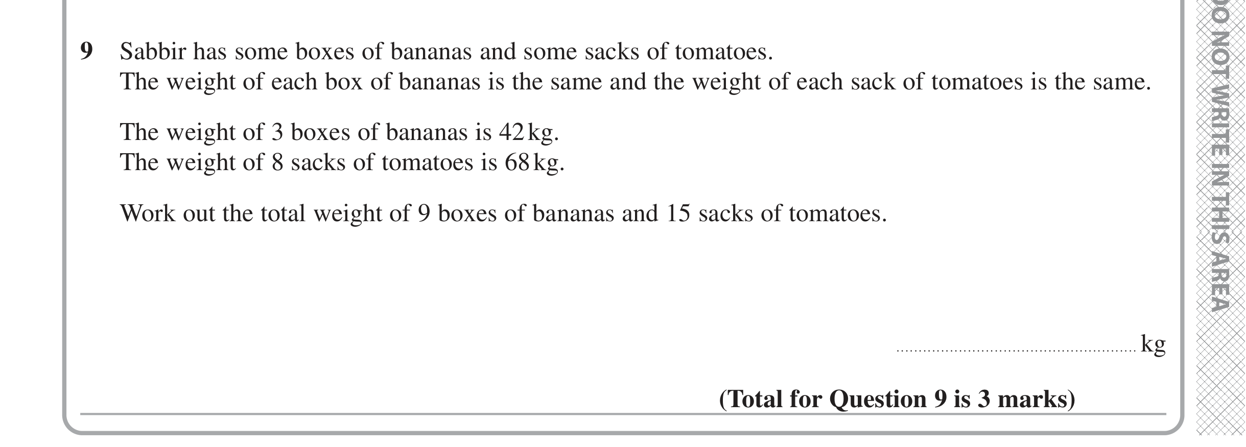 Question 9 — Stray — Edexcel iGCSE Jan 2021