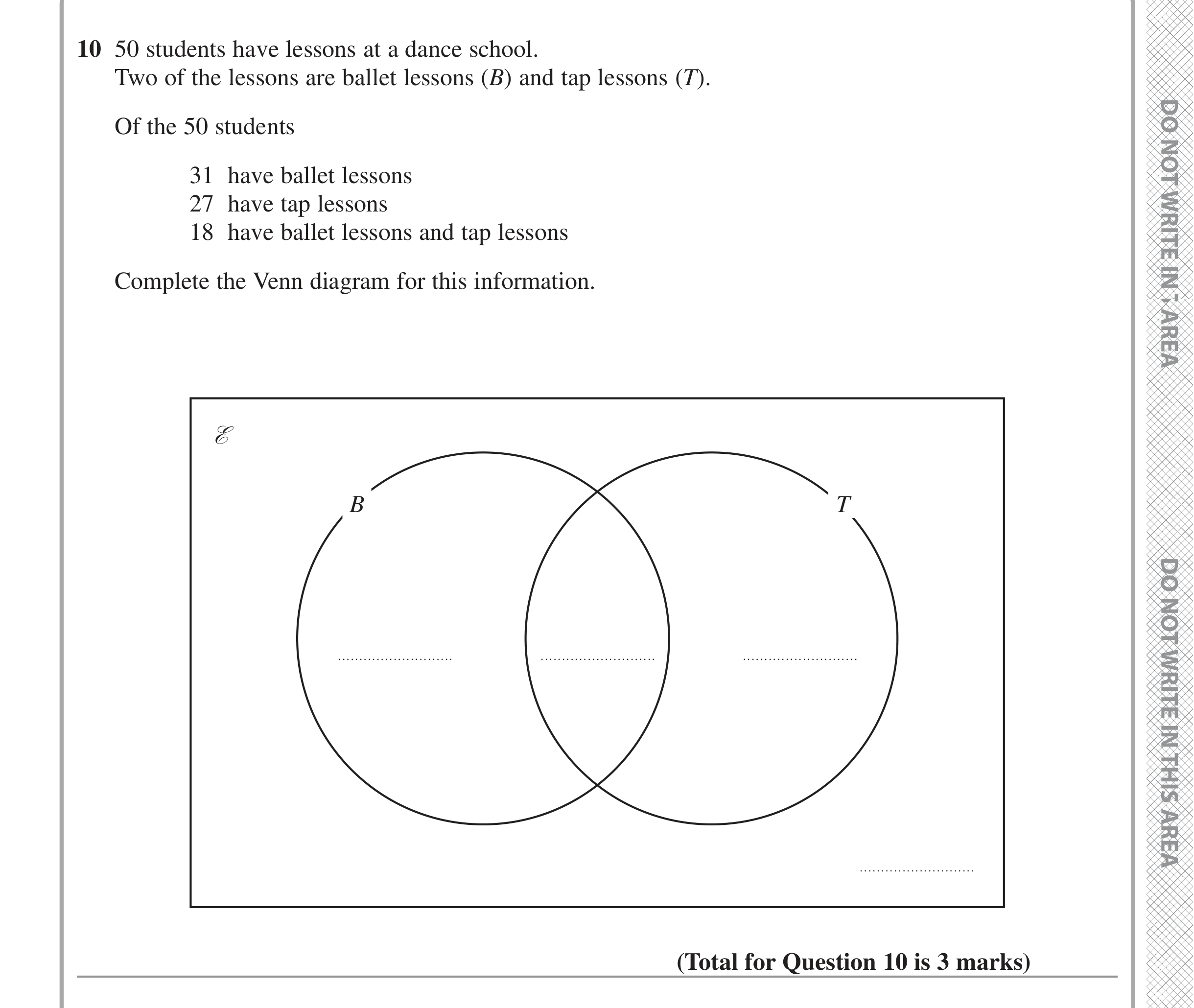 Question 10 — Set Notation — Edexcel iGCSE Jan 2022