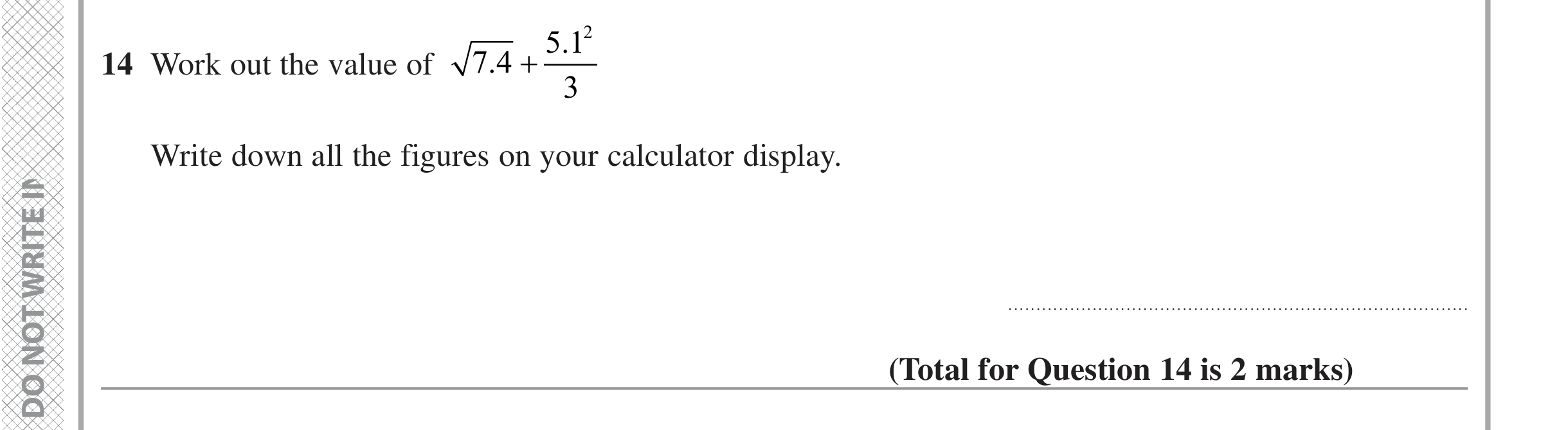 Question 14 — Calculator Questions — Edexcel iGCSE Jan 2022