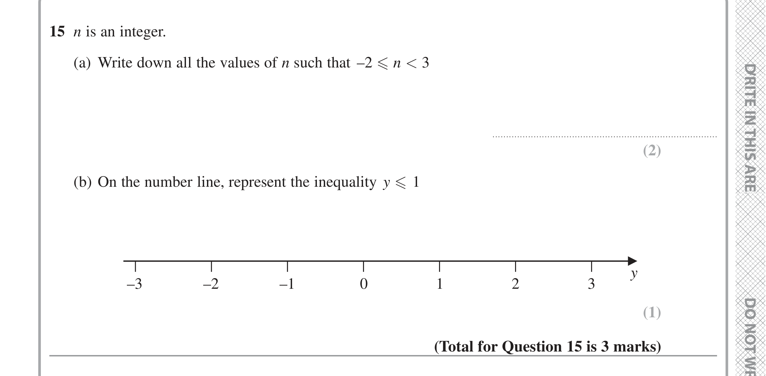 Question 15 — Inequalities — Edexcel iGCSE Jan 2022