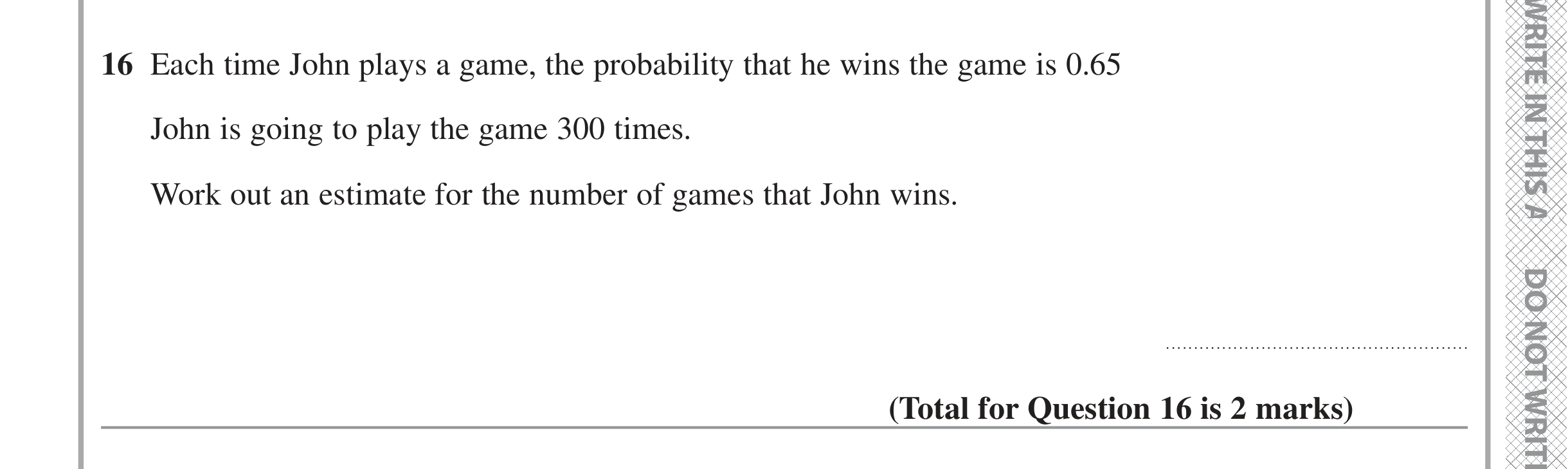Question 16 — Probability — Edexcel iGCSE Jan 2022