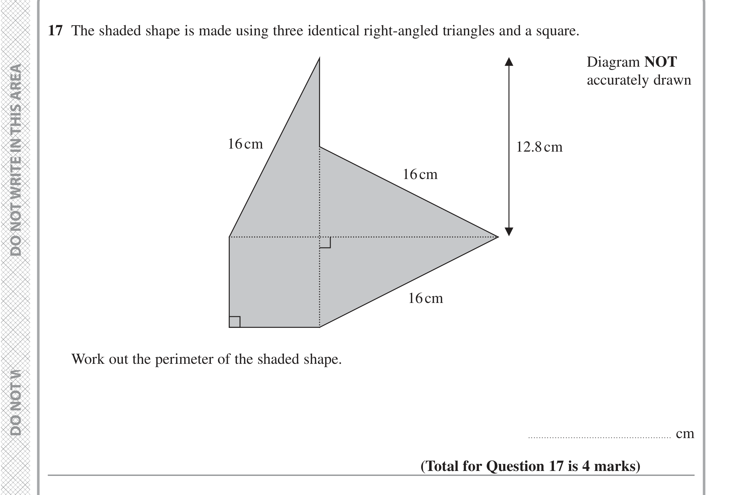 Question 17 — Perimeter and Area — Edexcel iGCSE Jan 2022