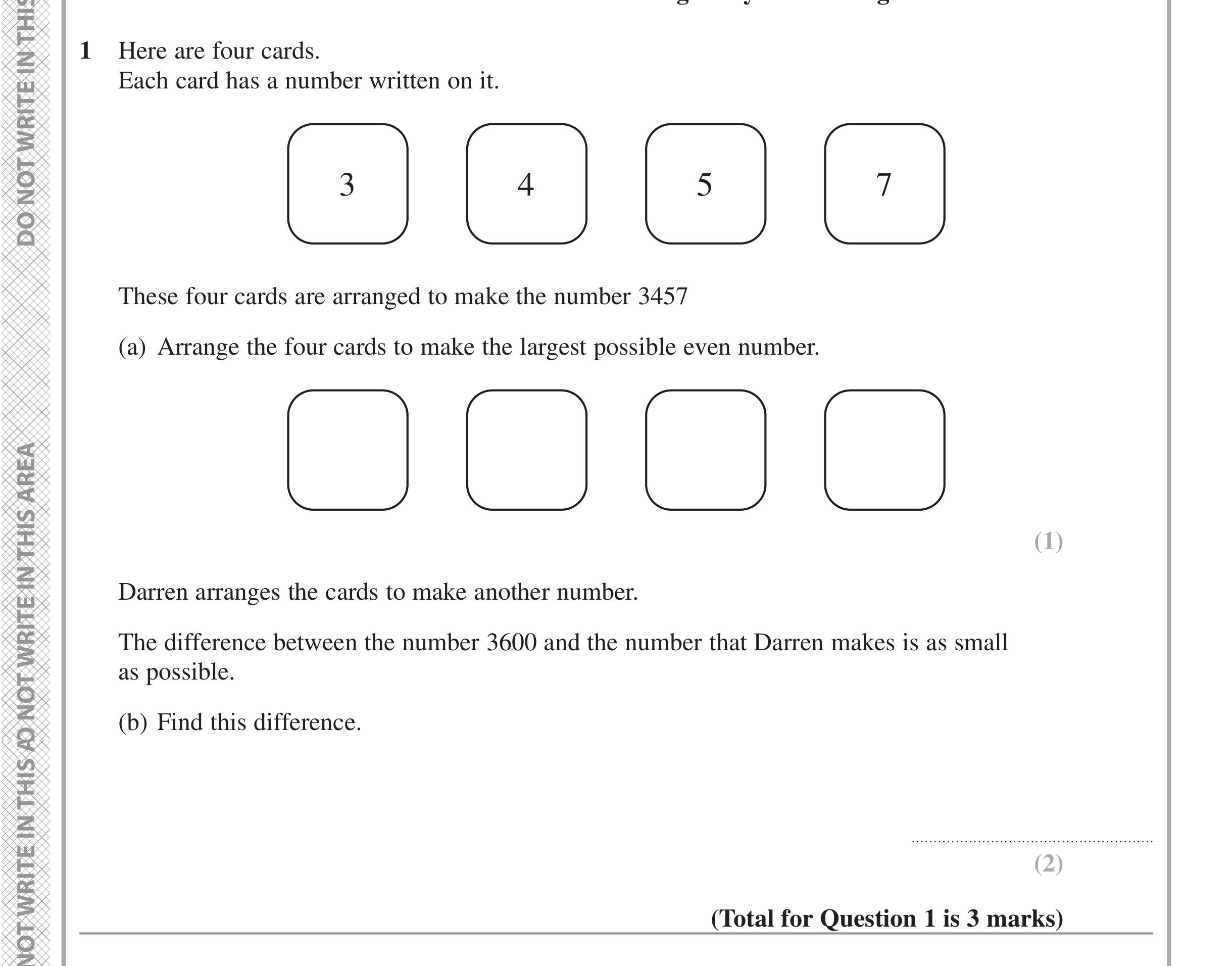 Question 1 — Numbers, Place Value — Edexcel iGCSE June 2022