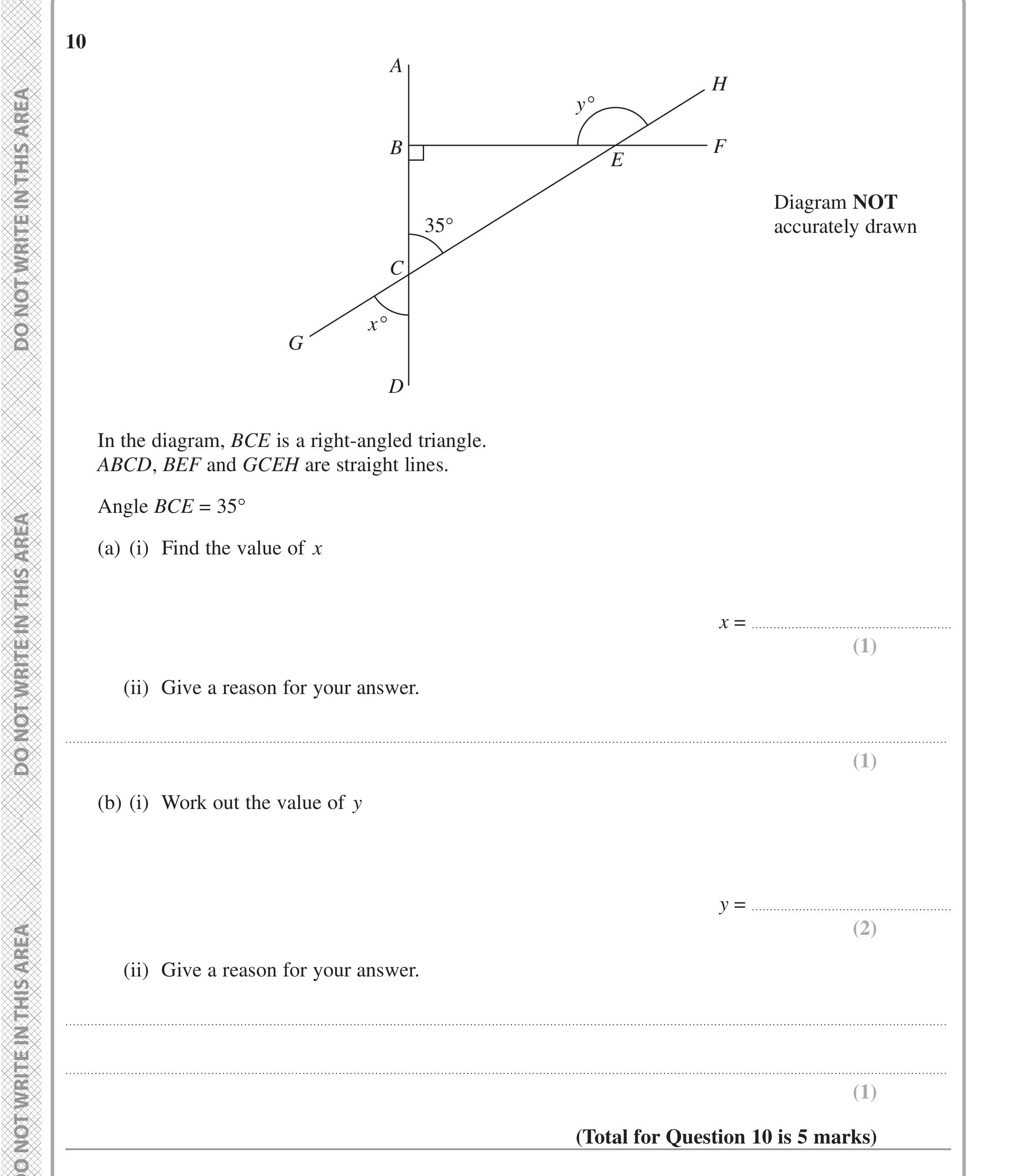 Question 10 — Angles — Edexcel iGCSE June 2022