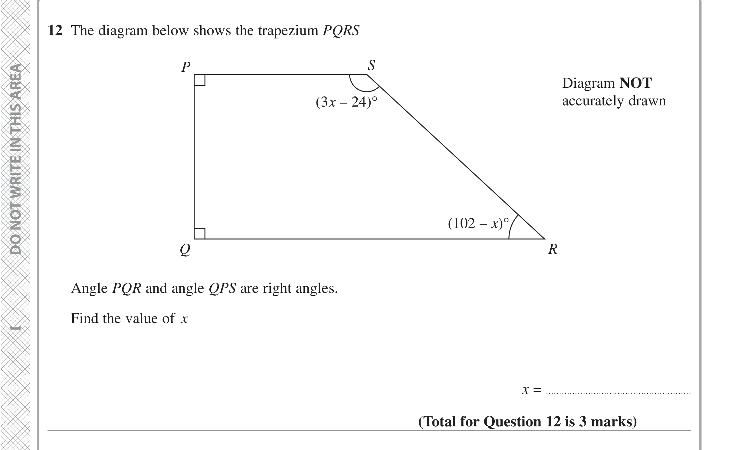 Question 12 — Angles — Edexcel iGCSE June 2022