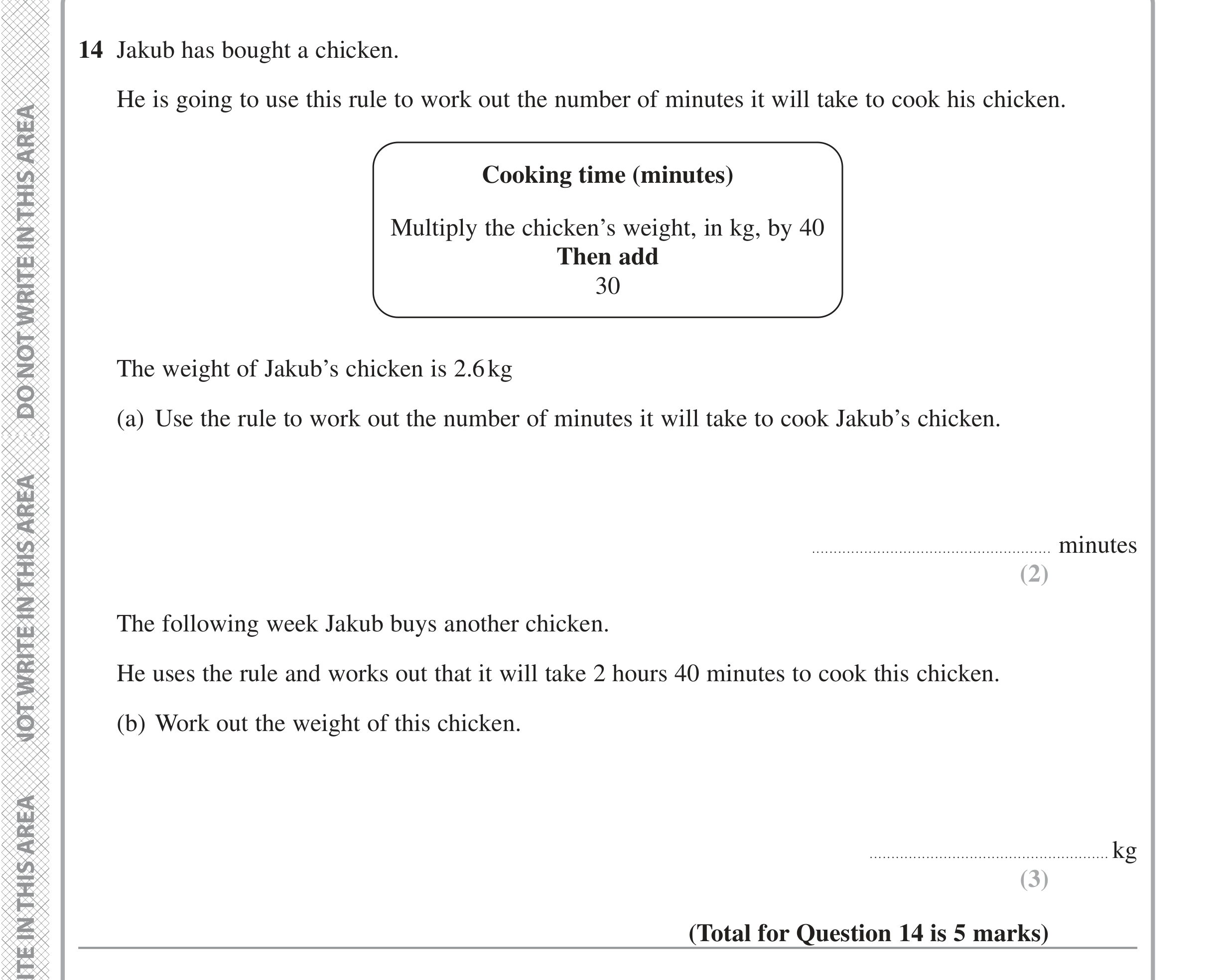 Question 14 — Formulae — Edexcel iGCSE June 2022