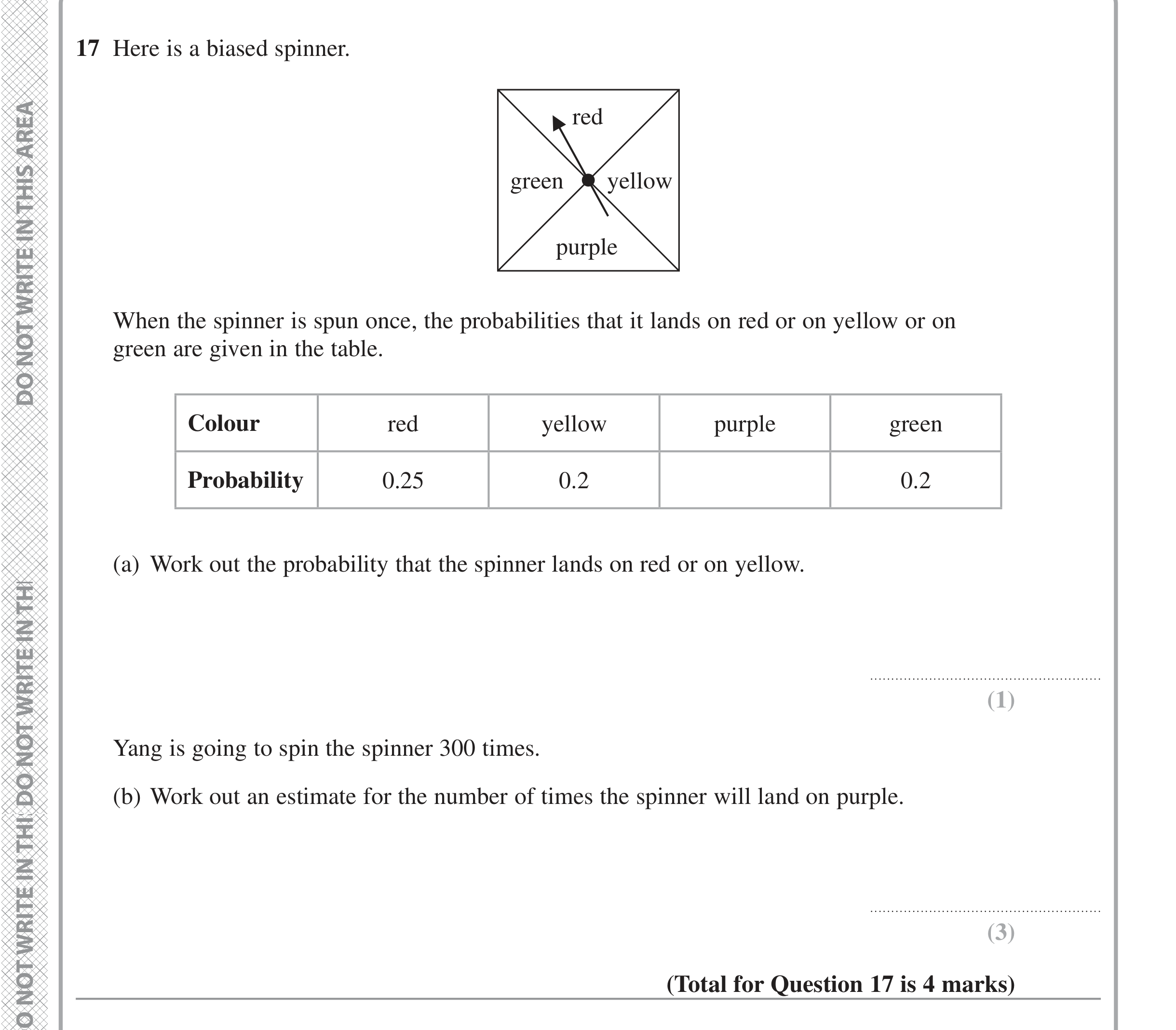 Question 17 — Probability — Edexcel iGCSE June 2022