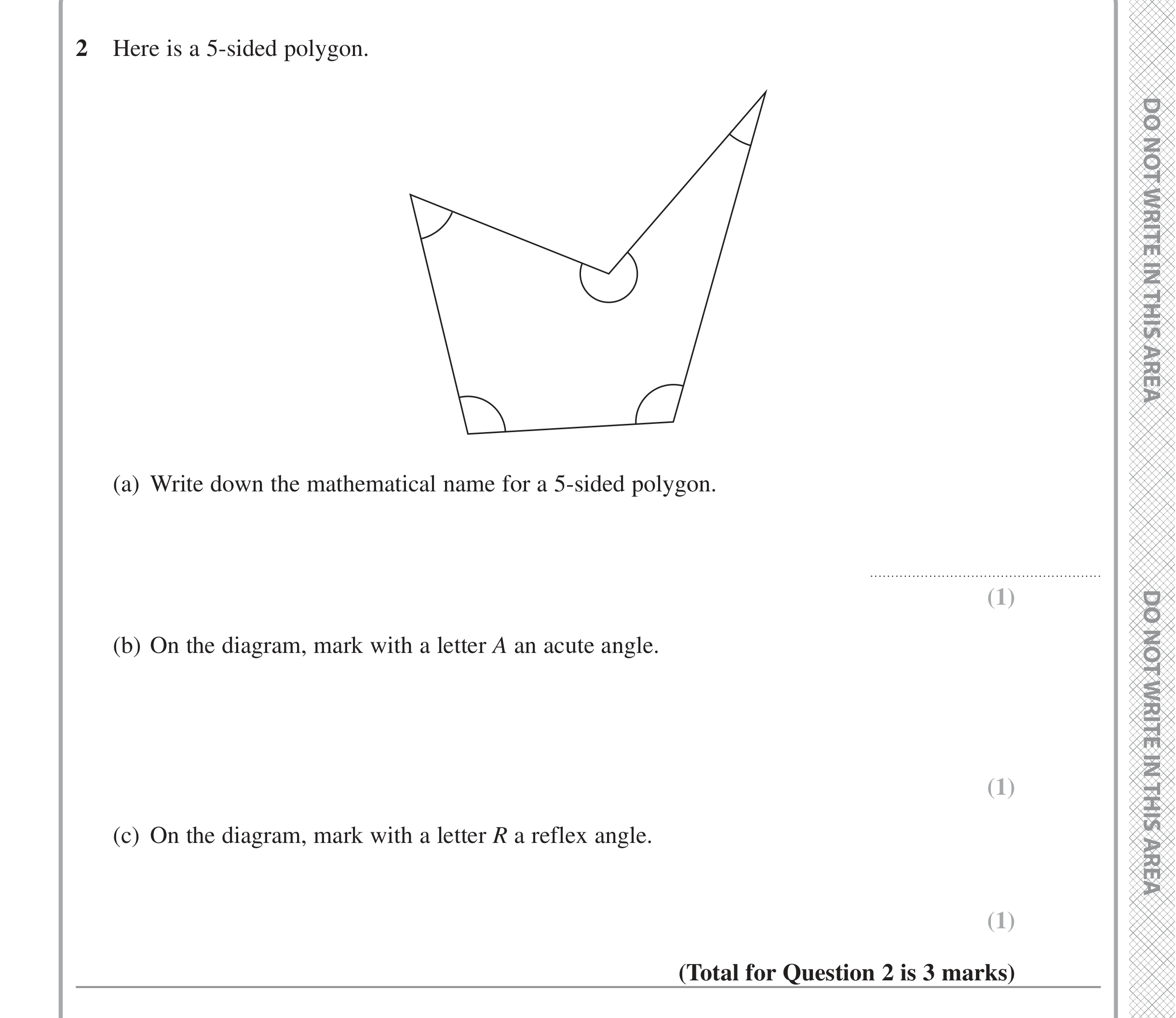Question 2 — Polygons, Angles — Edexcel iGCSE June 2022