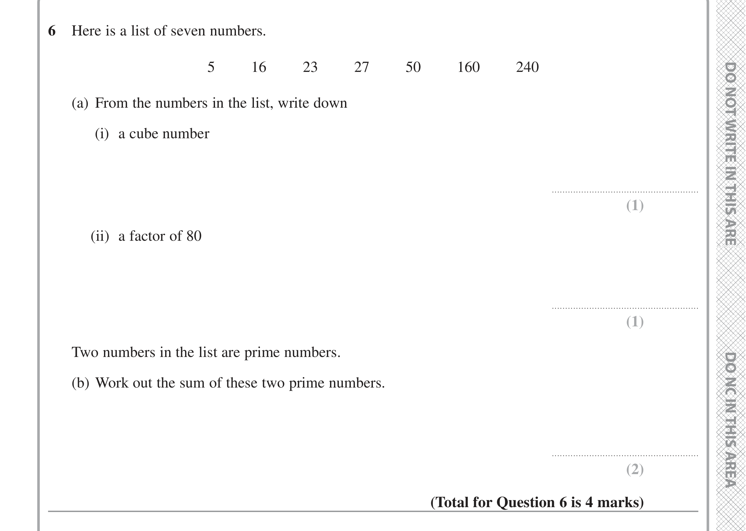 Question 6 — Numbers — Edexcel iGCSE June 2022