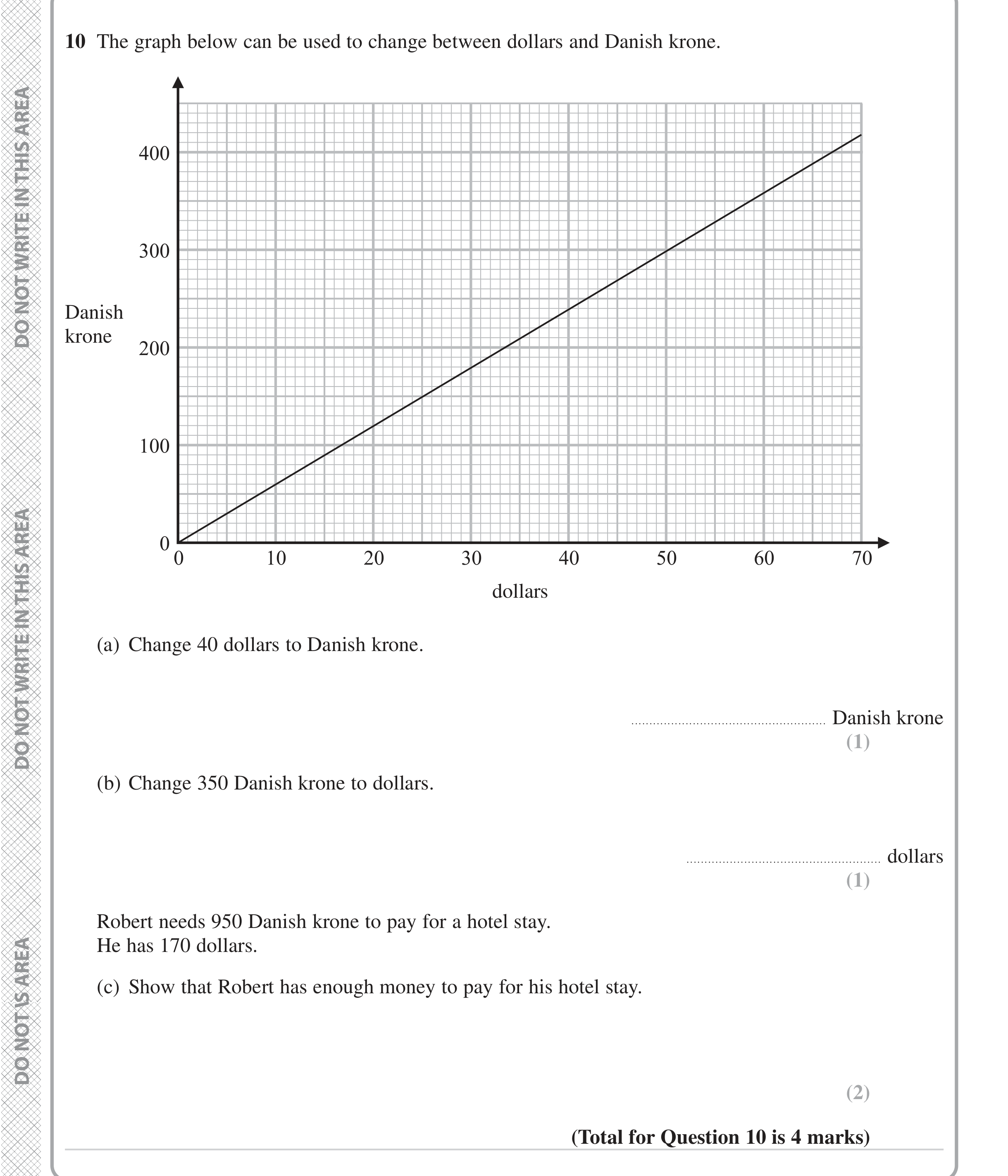 Question 10 — Interpreting Graphs — Edexcel iGCSE Jan 2023