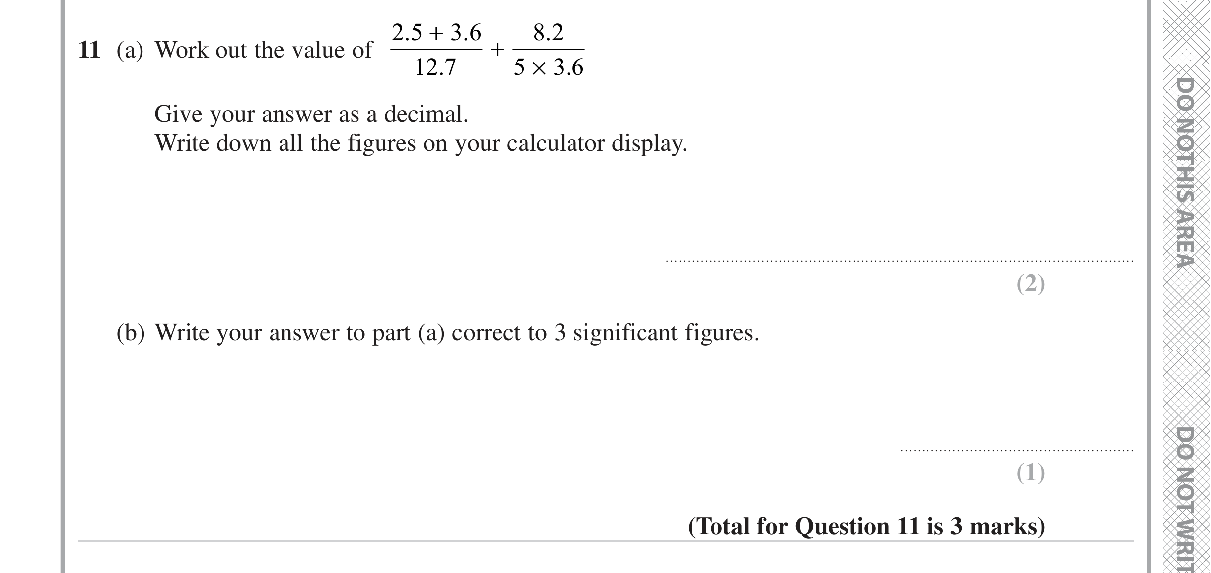 Question 11 — Calculator Questions, Rounding — Edexcel iGCSE Jan 2023