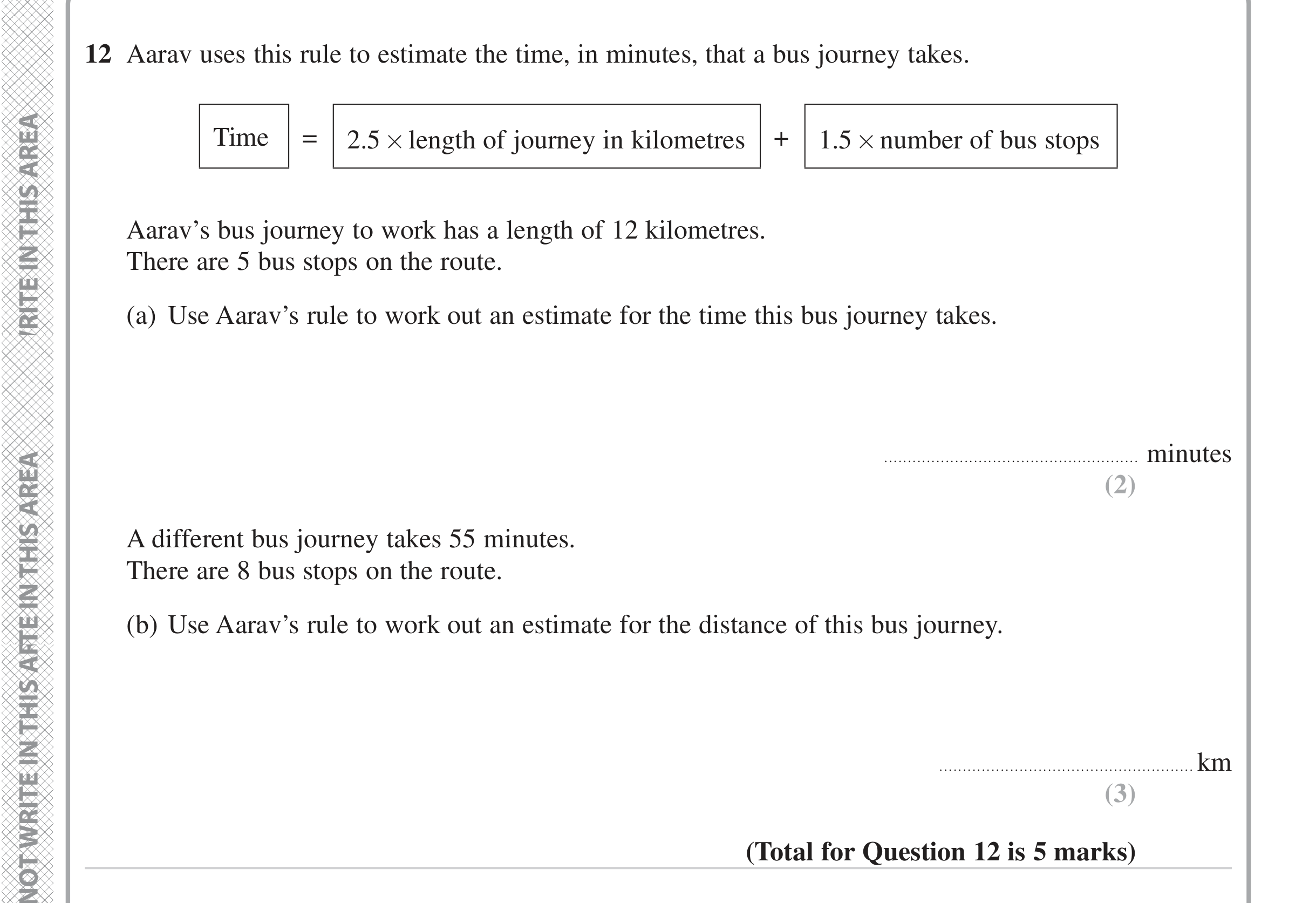 Question 12 — Formulae — Edexcel iGCSE Jan 2023