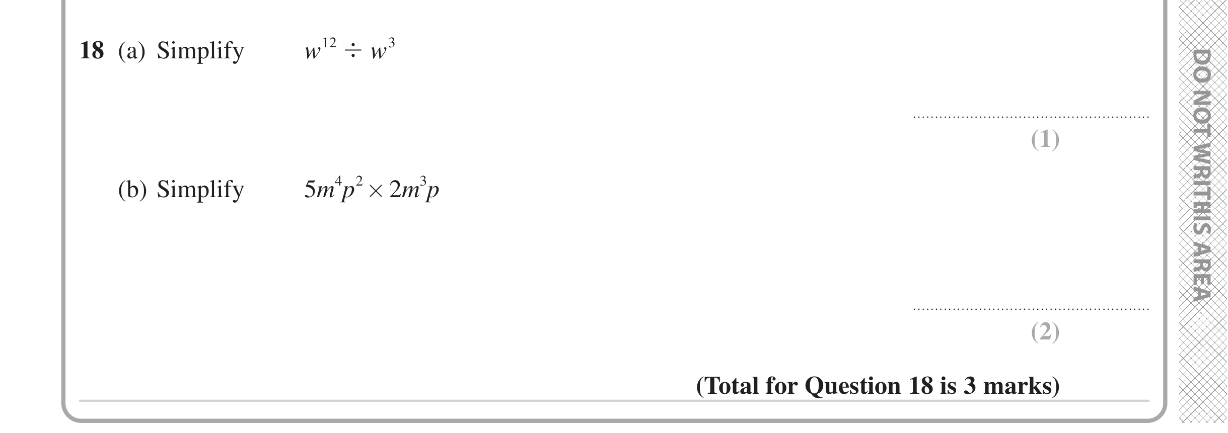 Question 18 — Powers — Edexcel iGCSE Jan 2023