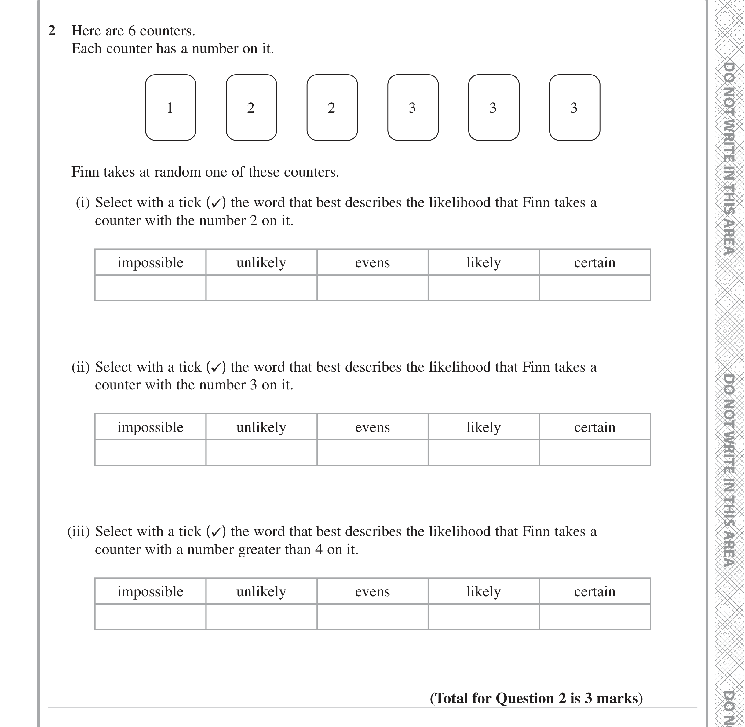 Question 2 — Probability — Edexcel iGCSE Jan 2023