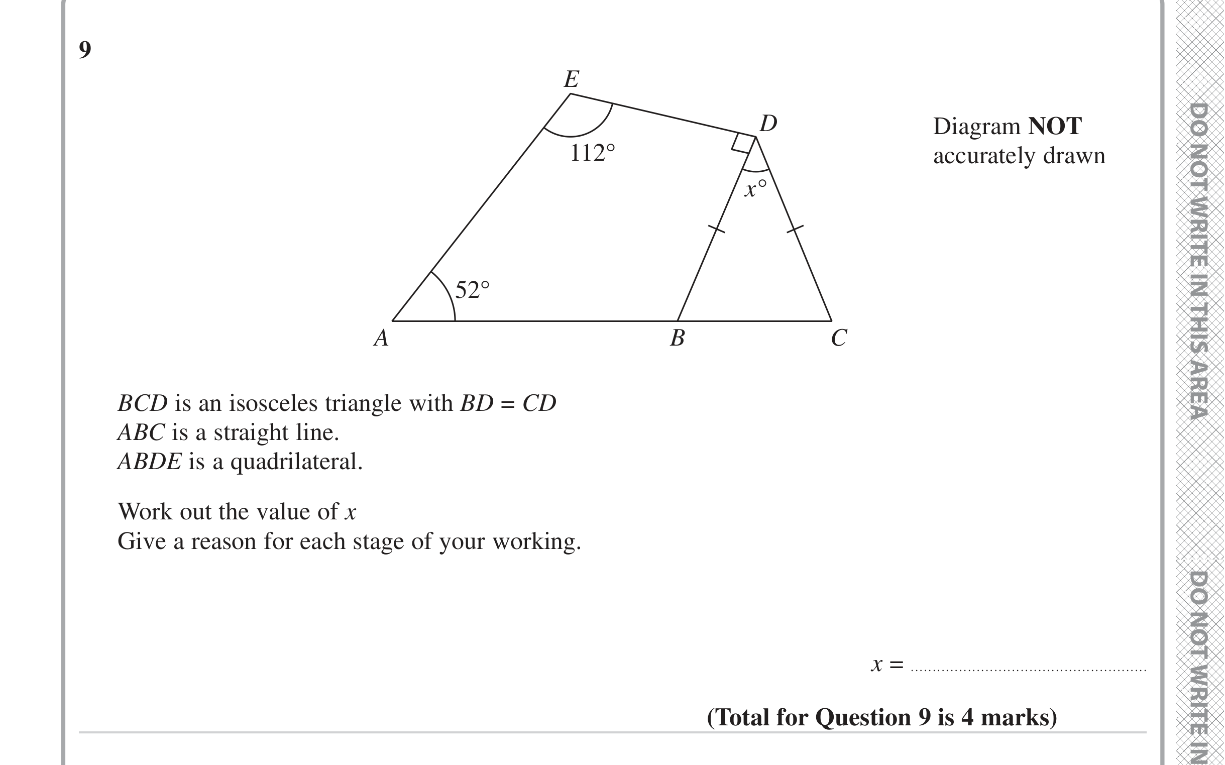 Question 9 — Angles — Edexcel iGCSE Jan 2023