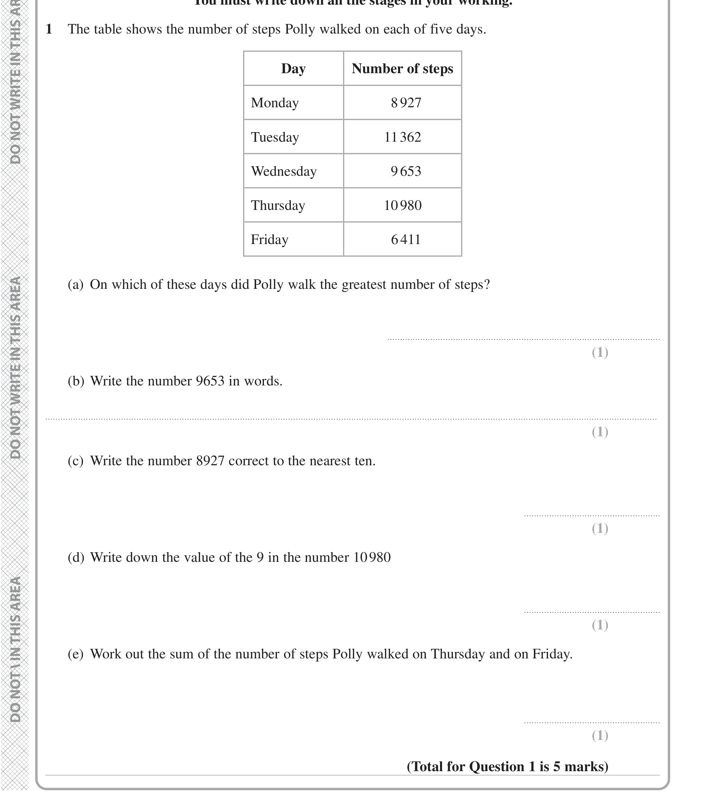 Question 1 — Interpret Statistical Diagrams, Rounding, Place Value — Edexcel iGCSE June 2023