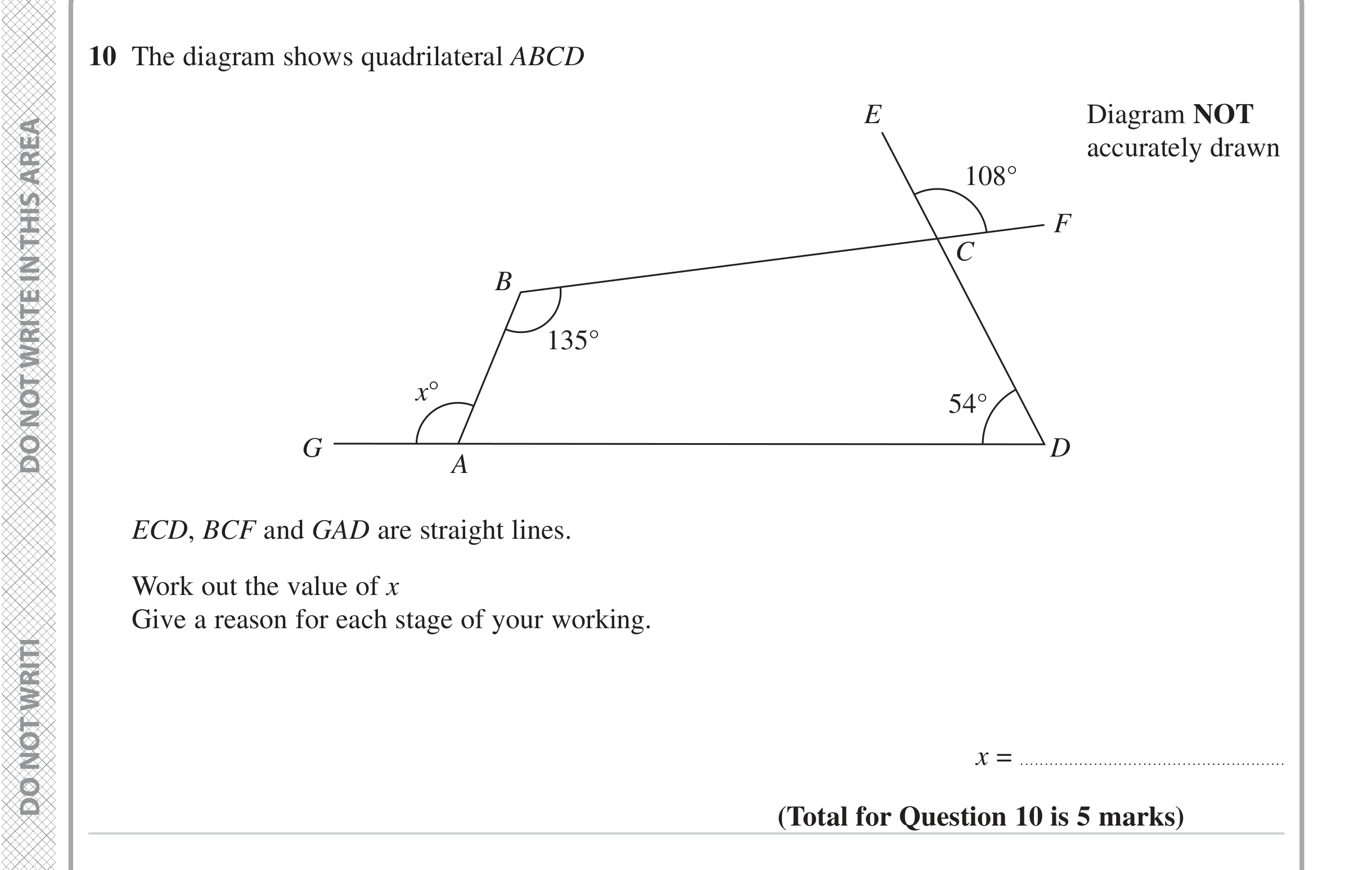 Question 10 — Angles — Edexcel iGCSE June 2023