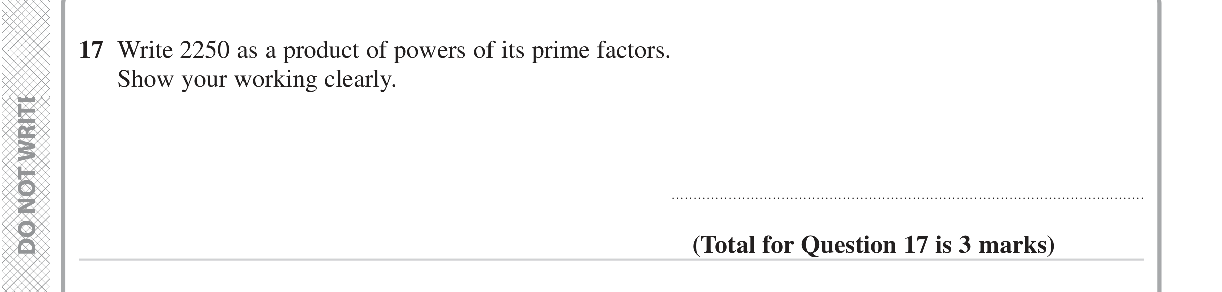 Question 17 — Prime Factors — Edexcel iGCSE June 2023