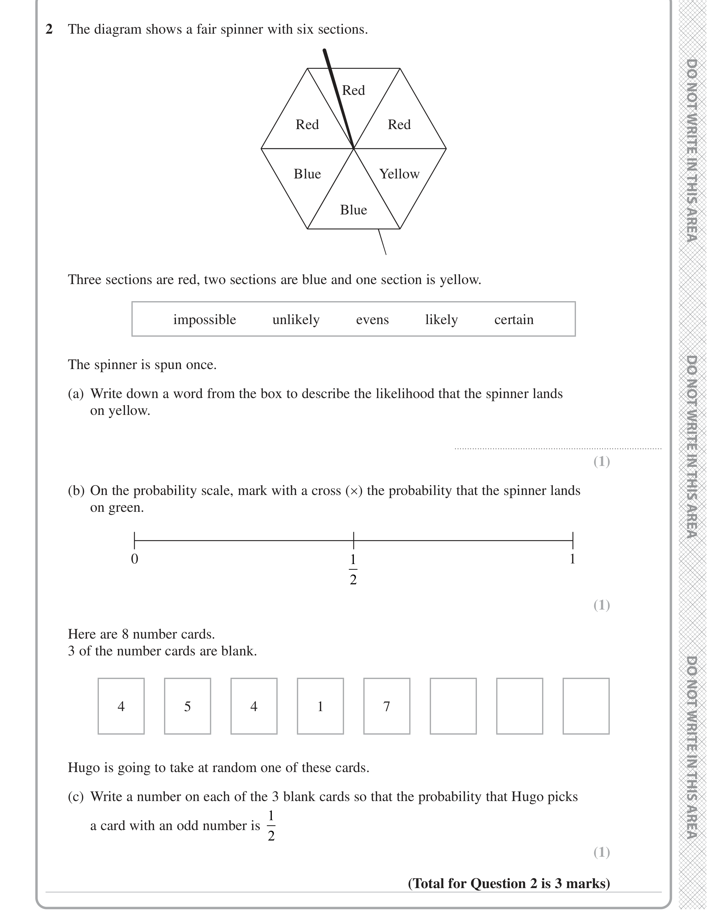 Question 2 — Probability — Edexcel iGCSE June 2023