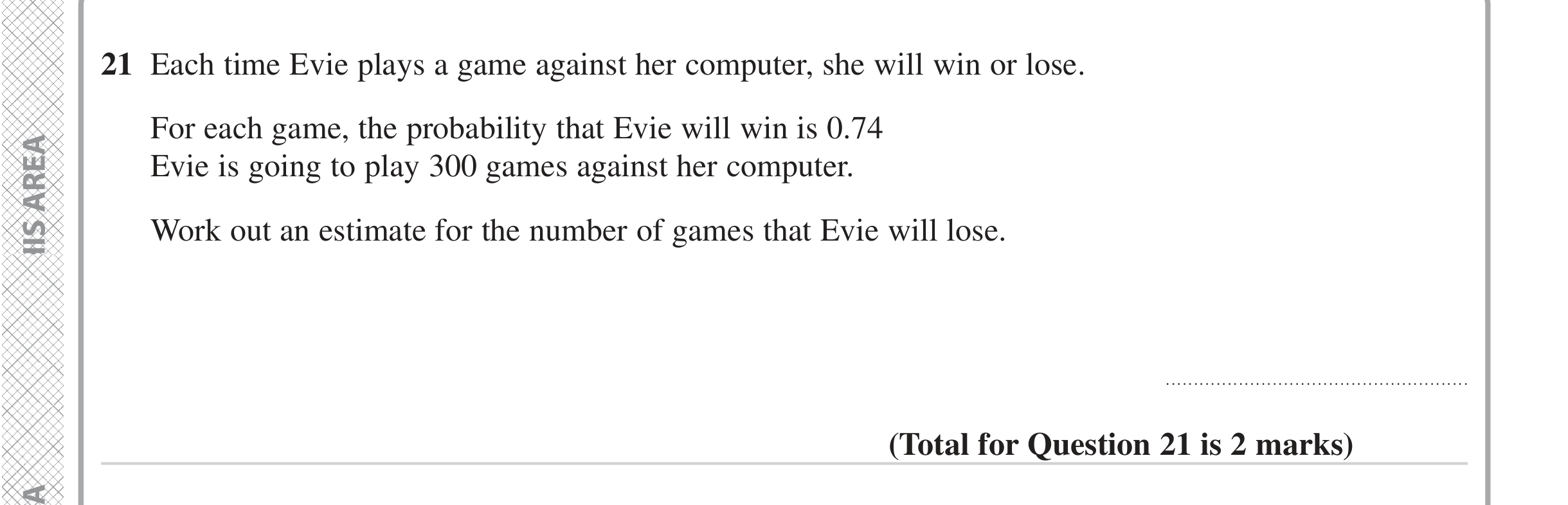 Question 21 — Probability — Edexcel iGCSE June 2023
