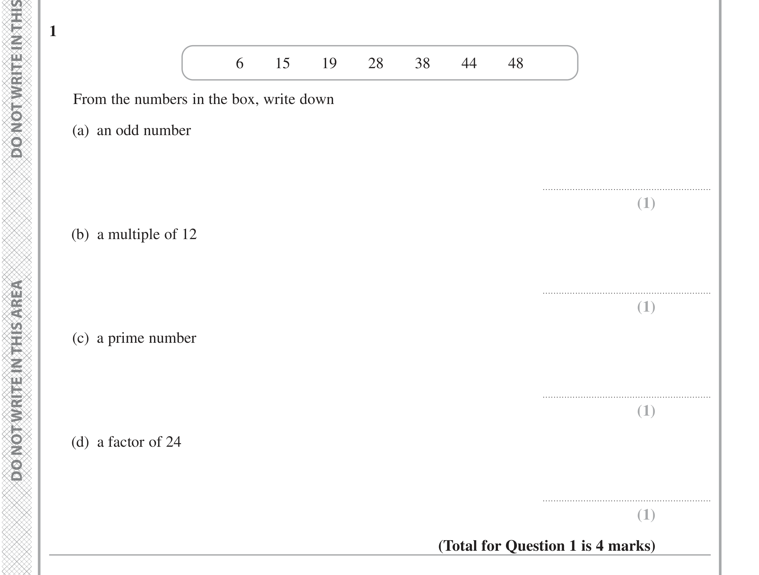 Question 1 — Numbers — Edexcel iGCSE June 2024