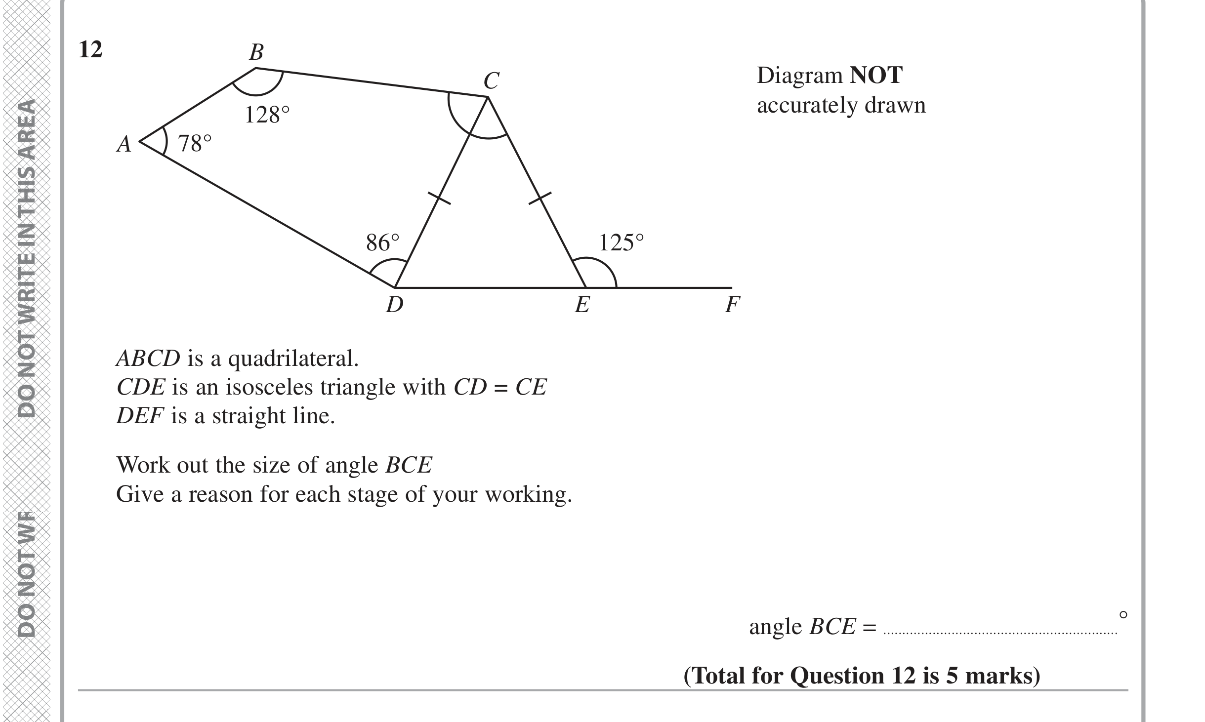 Question 12 — Angles — Edexcel iGCSE June 2024