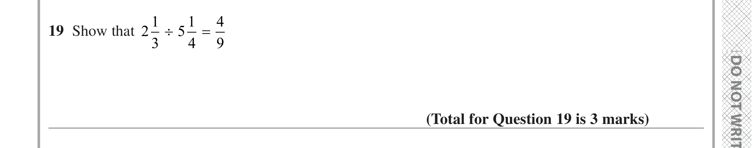 Question 19 — Fractions — Edexcel iGCSE June 2024
