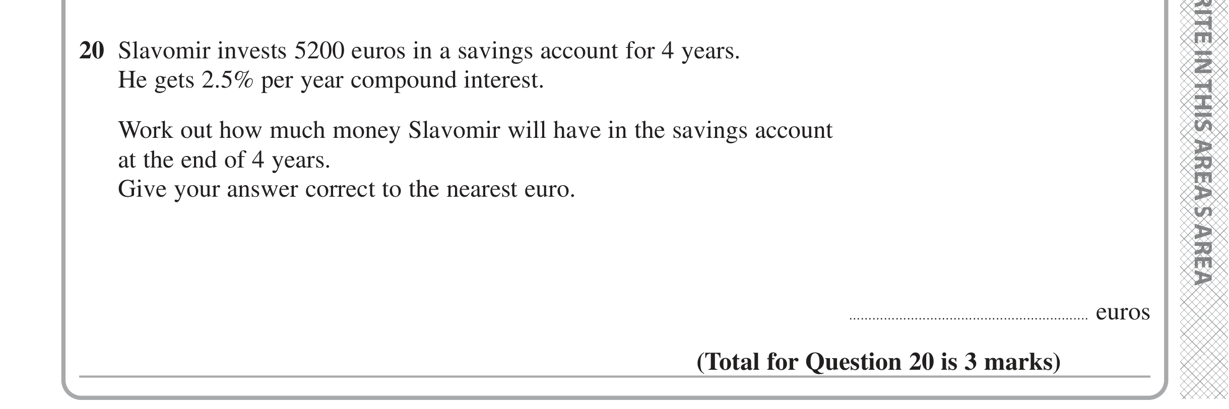 Question 20 — Compound Interest — Edexcel iGCSE June 2024