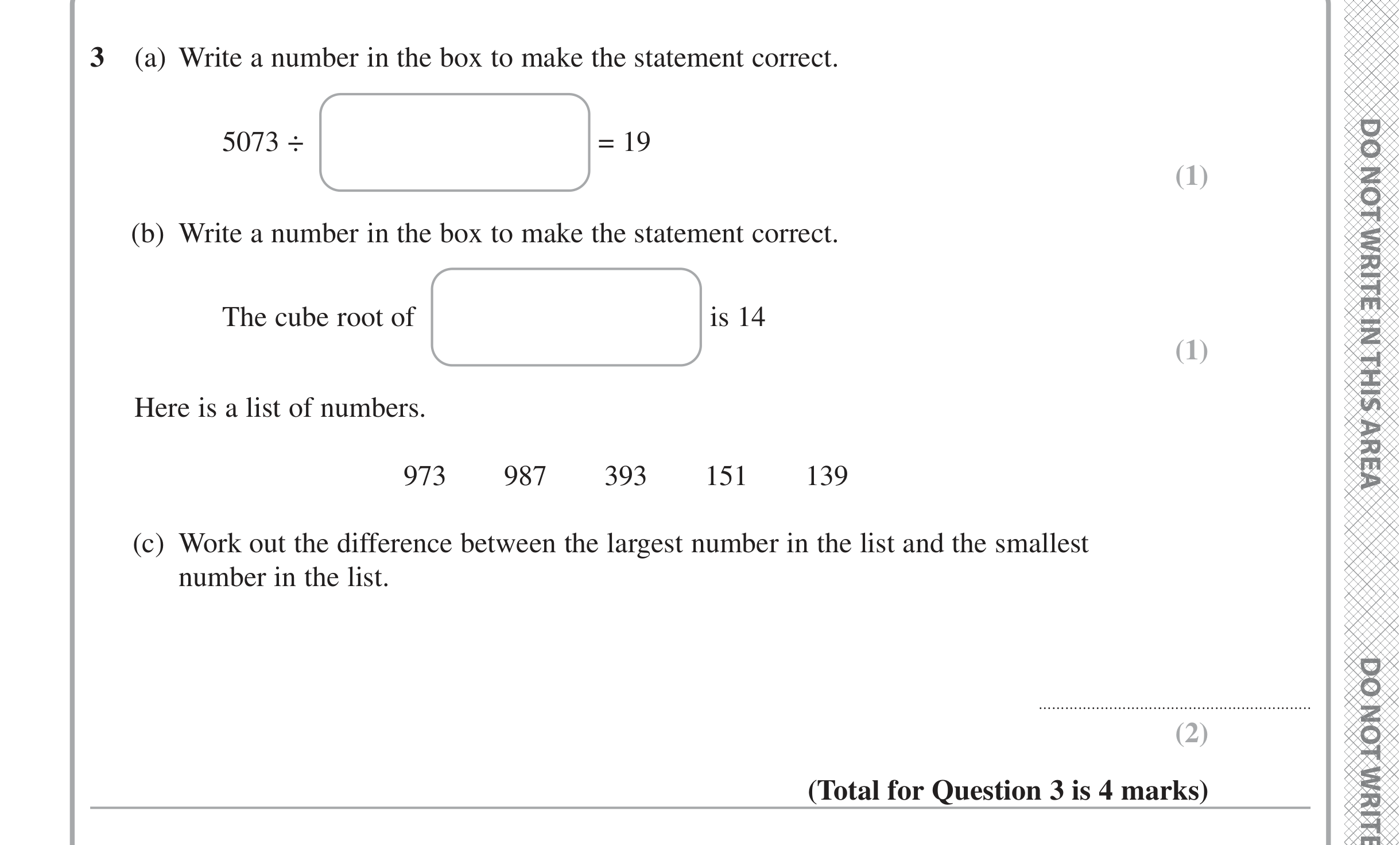 Question 3 — Calculator Questions, Numbers — Edexcel iGCSE June 2024