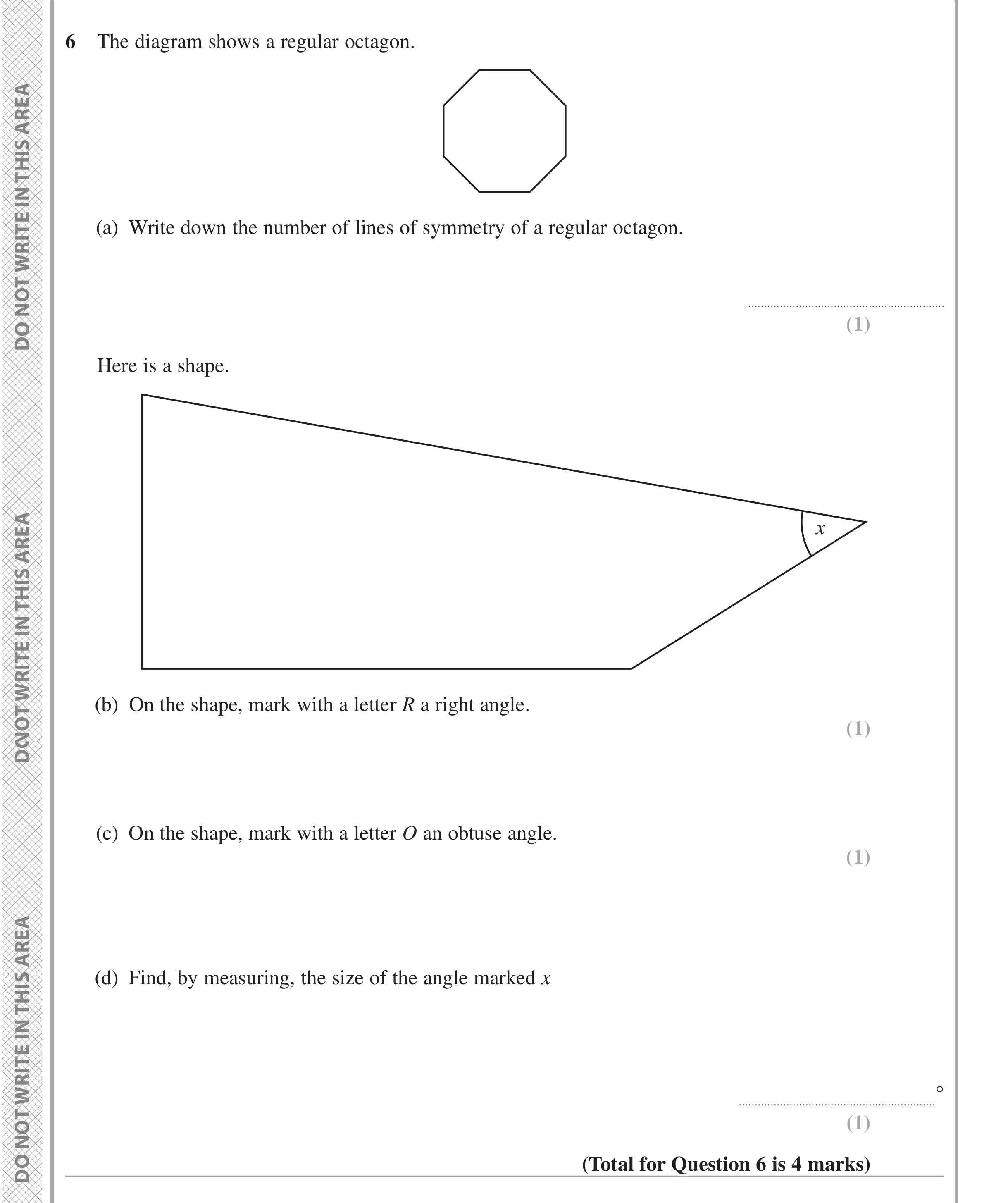 Question 6 — Polygons, Angles — Edexcel iGCSE June 2024