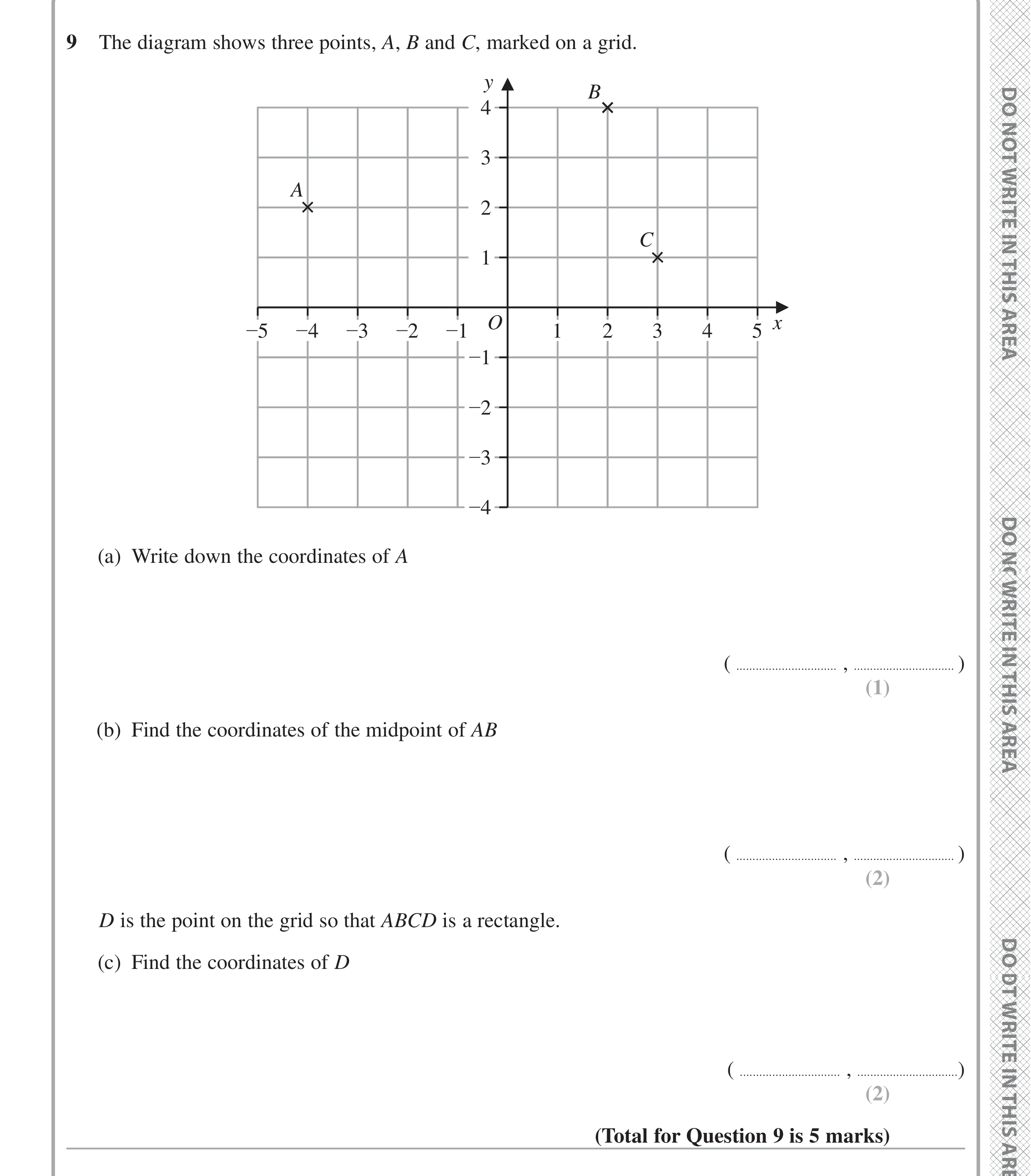 Question 9 — Straight Line Graphs — Edexcel iGCSE June 2024