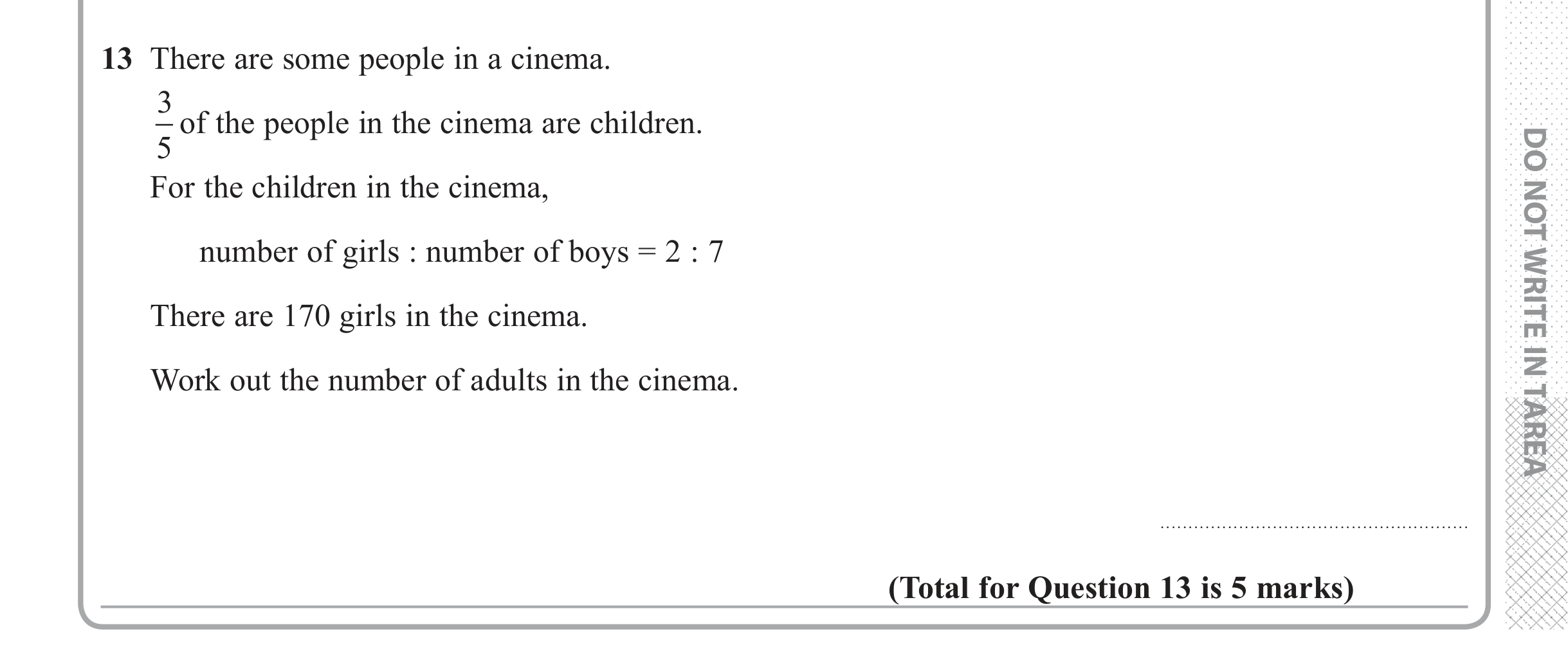 Question 13 — Fractions, Ratios — Edexcel iGCSE June 2018