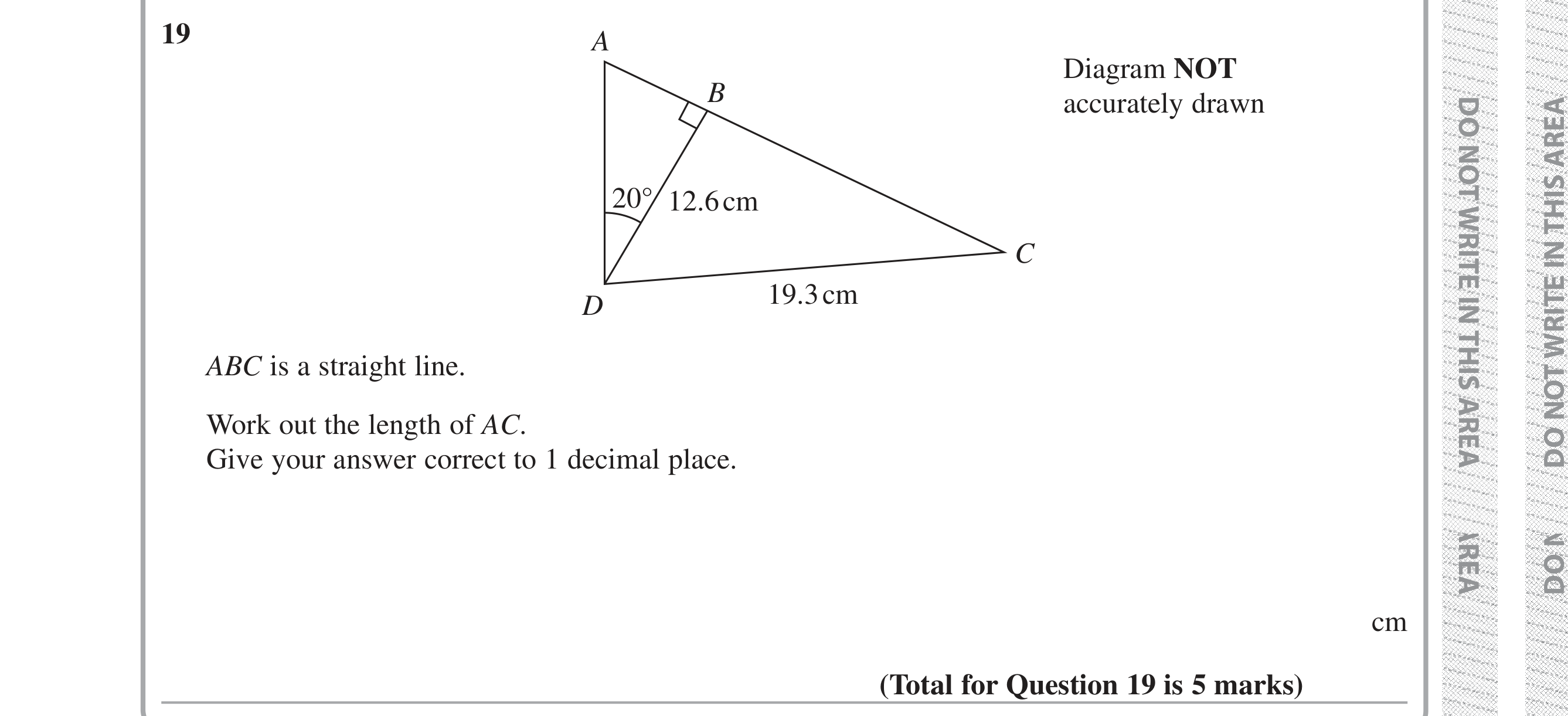 Question 19 — Soh Cah Toa — Edexcel iGCSE Jan 2019