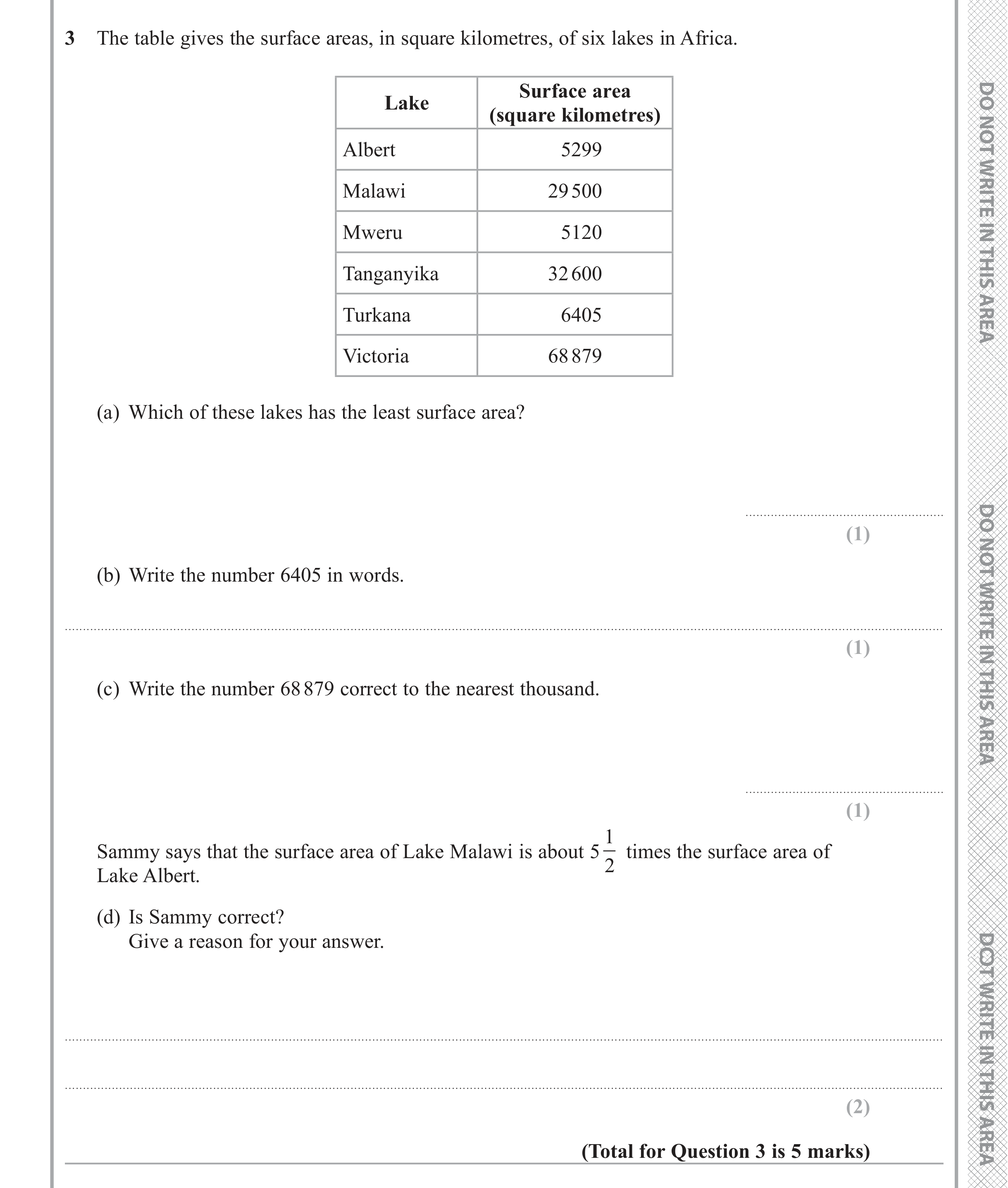 Question 3 — Rounding, Place Value, Fractions — Edexcel iGCSE June 2019