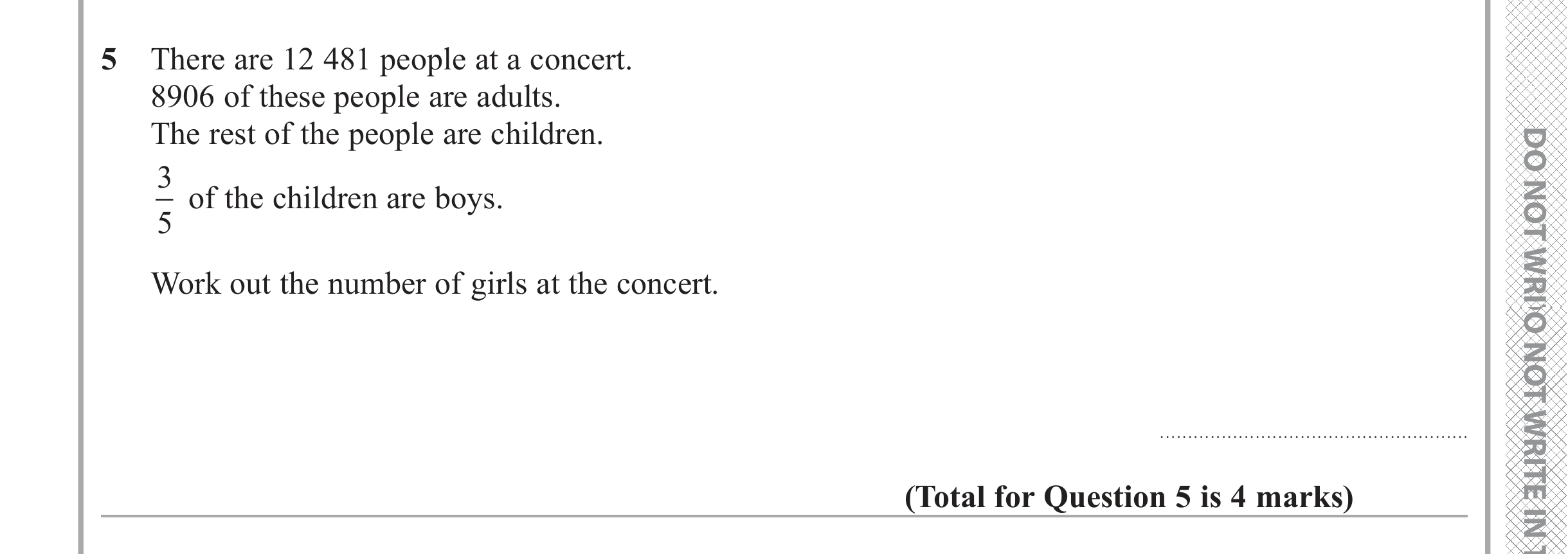 Question 5 — Fractions — Edexcel iGCSE June 2019