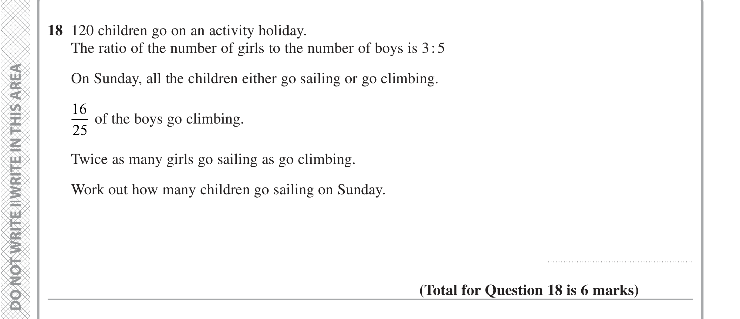 Question 18 — Fractions, Ratios — Edexcel iGCSE Jan 2020