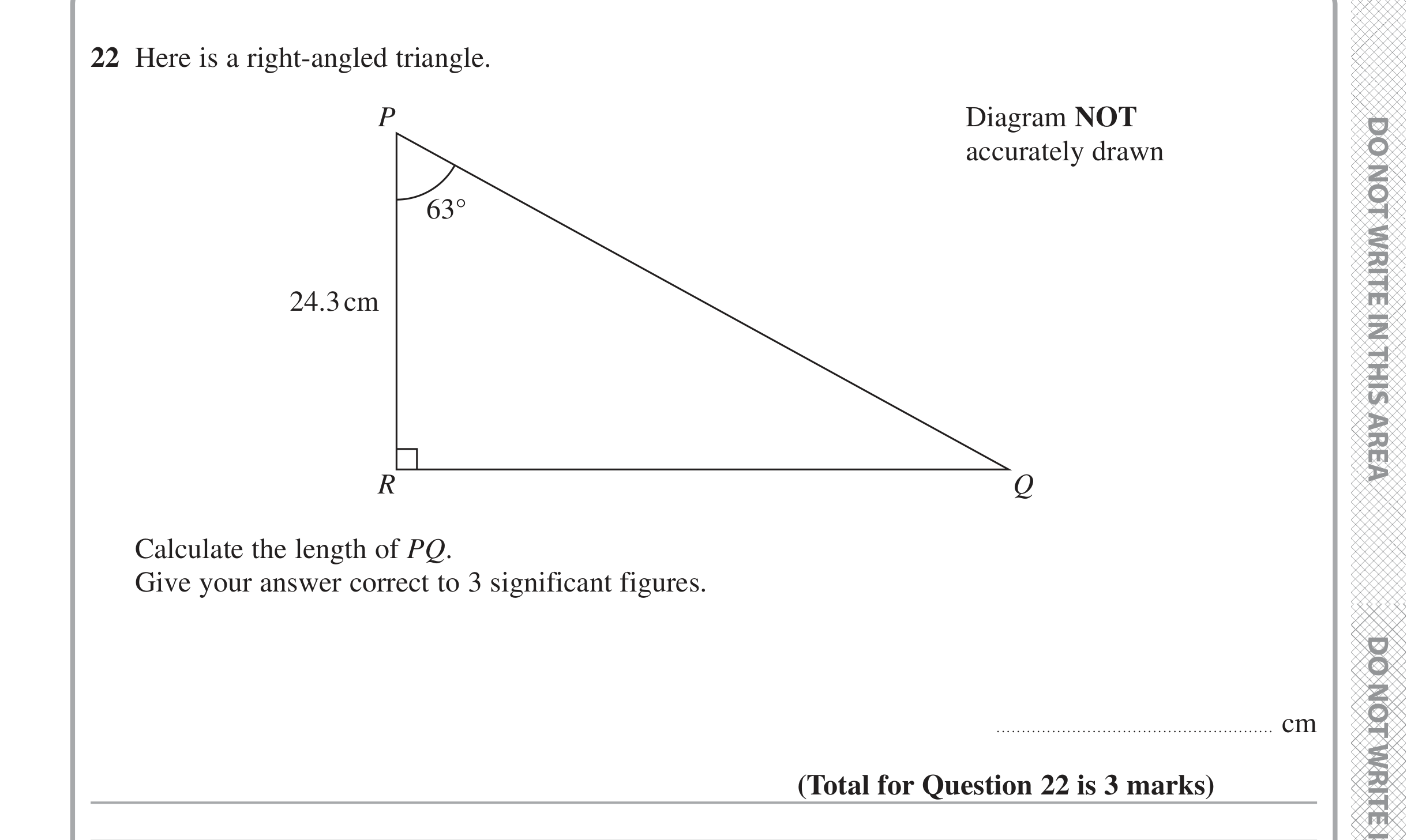 Question 22 — Soh Cah Toa — Edexcel iGCSE Jan 2020
