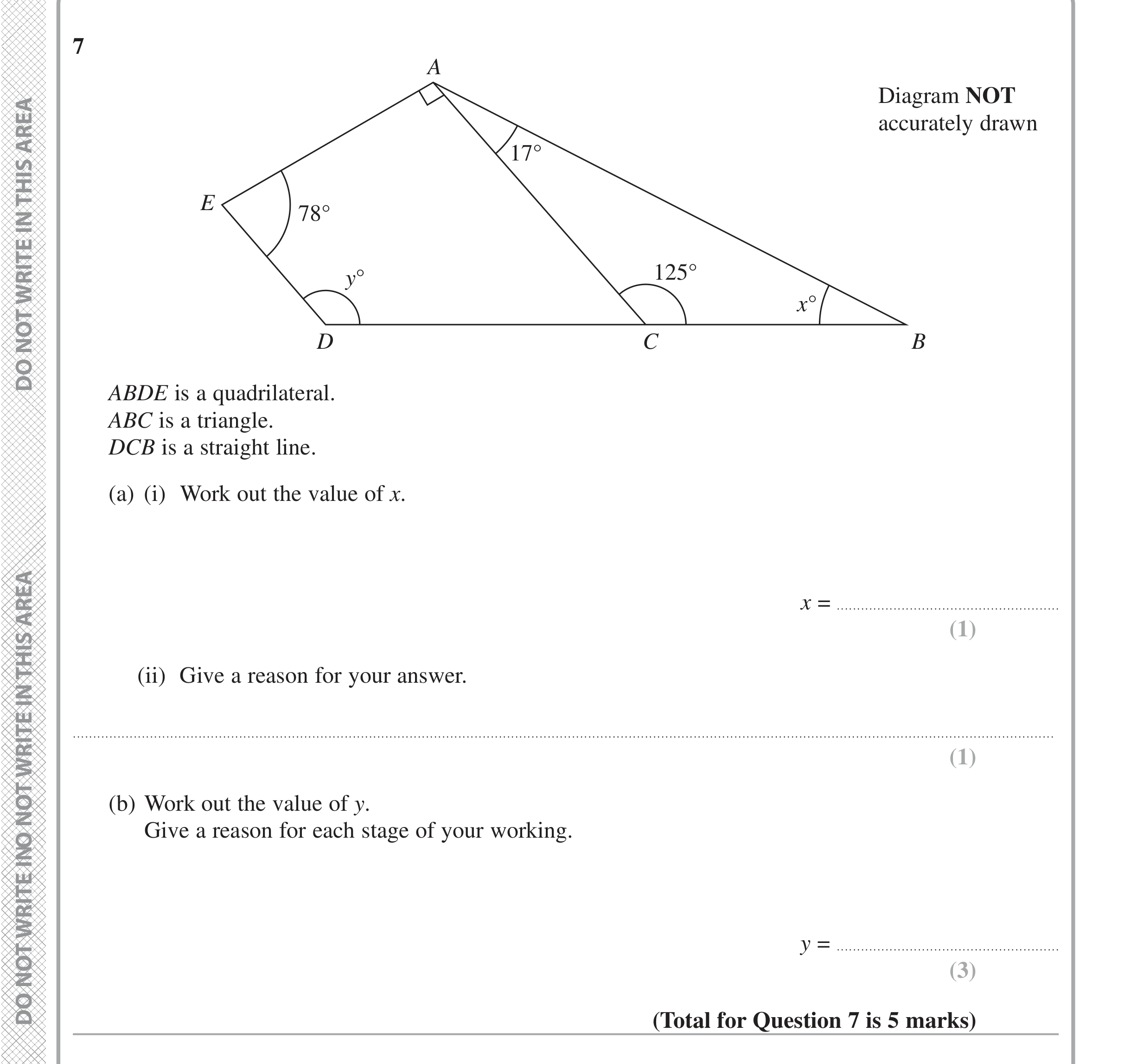 Question 7 — Angles — Edexcel iGCSE Jan 2020
