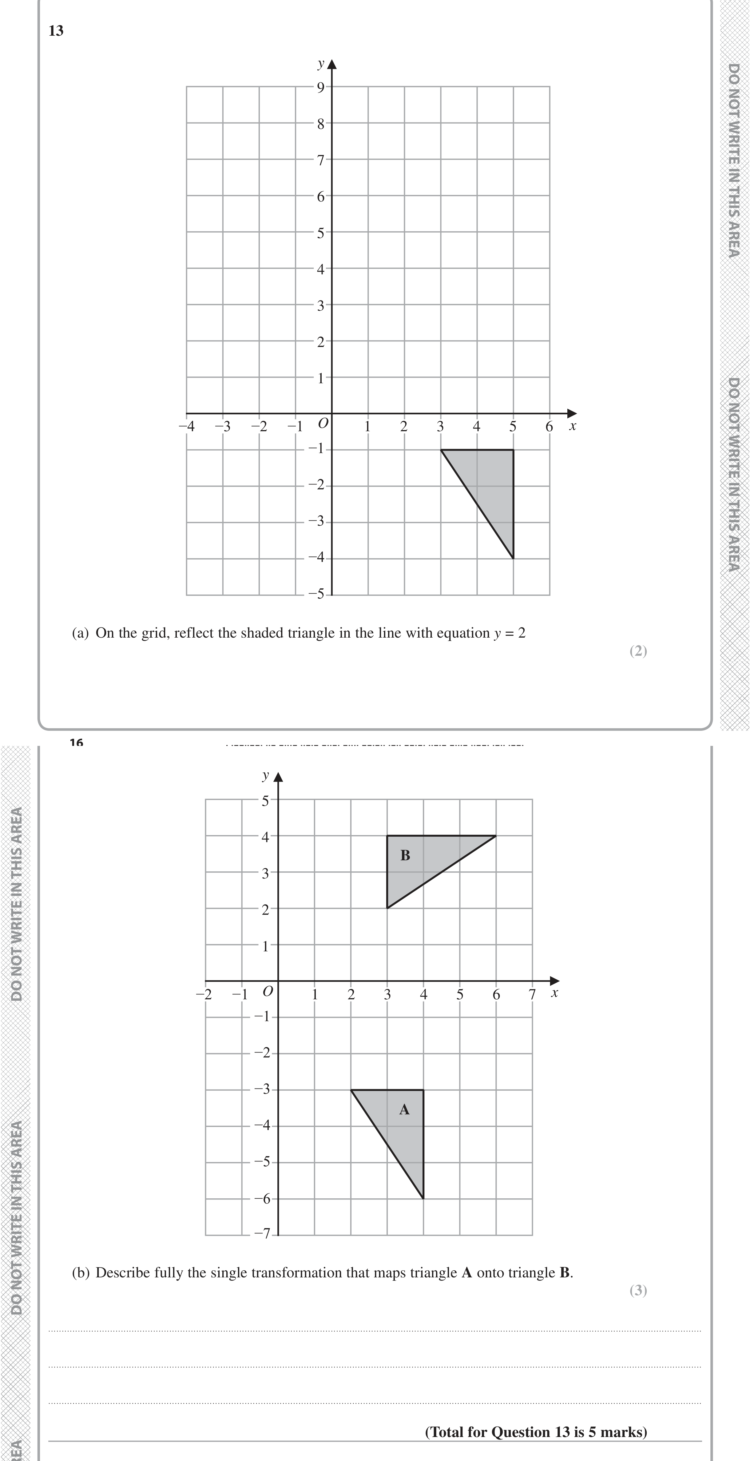 Question 13 — Rotations/Reflections/Translations/Enlargements — Edexcel iGCSE June 2020