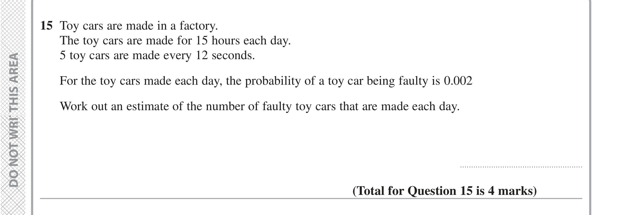 Question 15 — Probability — Edexcel iGCSE June 2020