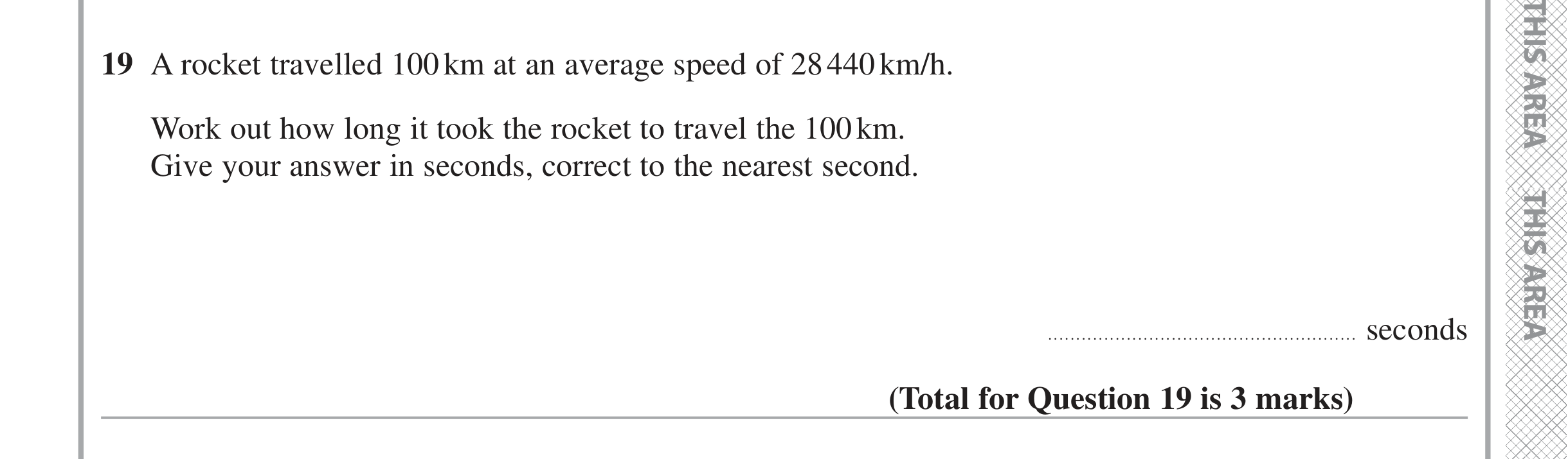Question 19 — Speed/Distance/Time/Density/Pressure — Edexcel iGCSE June 2020