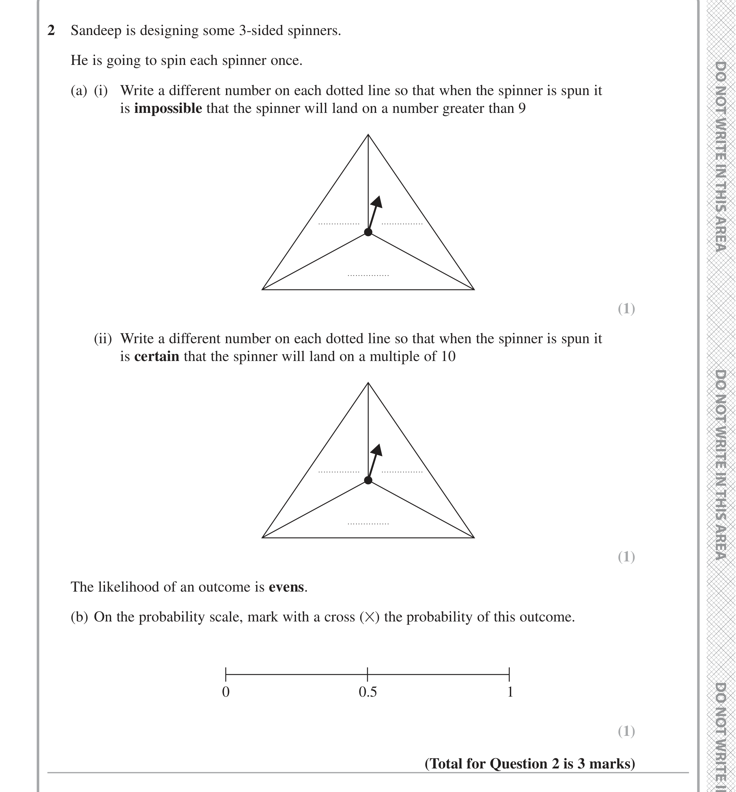 Question 2 — Probability — Edexcel iGCSE Jan 2021