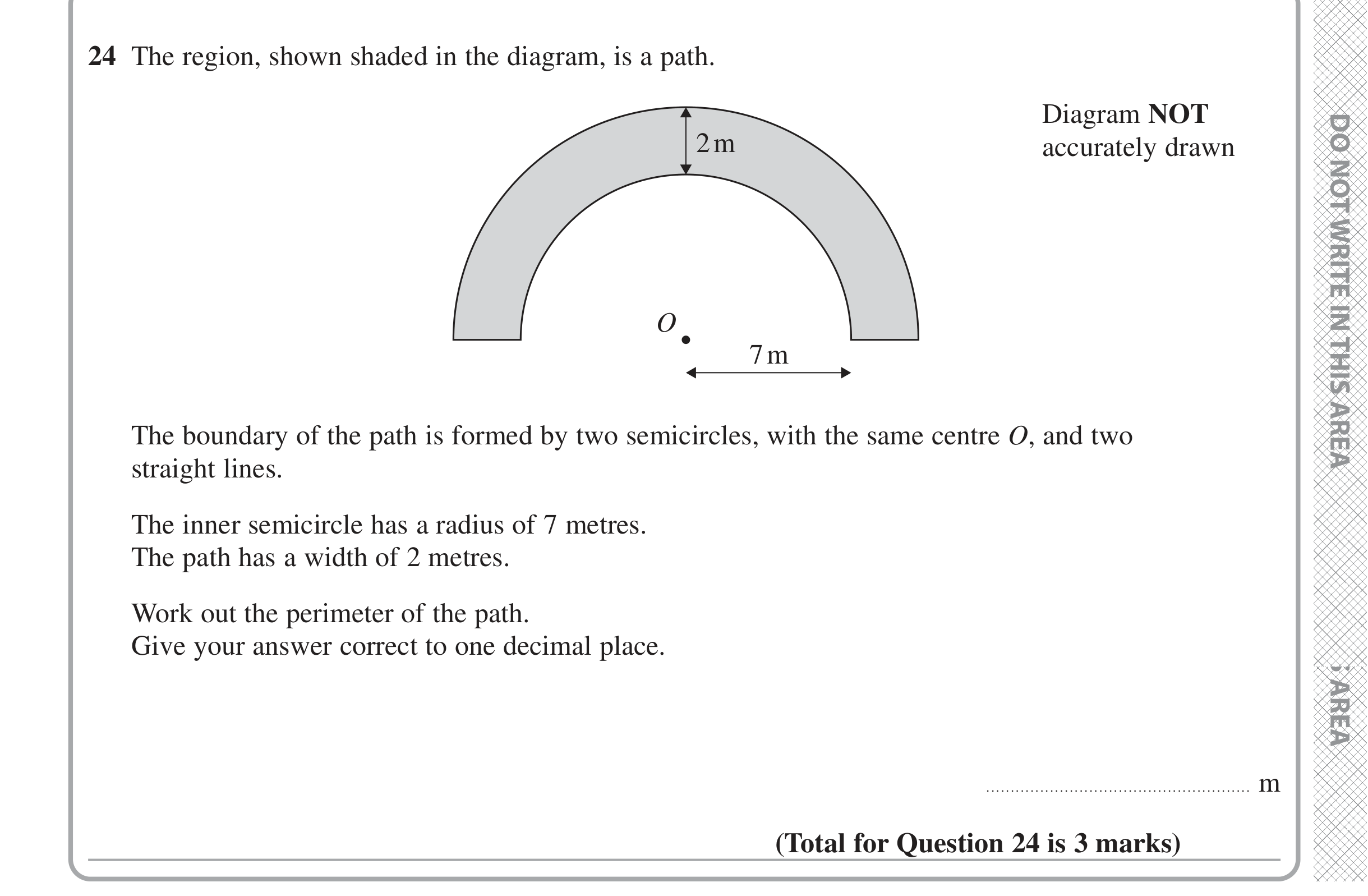 Question 24 — Perimeter and Area — Edexcel iGCSE Jan 2021