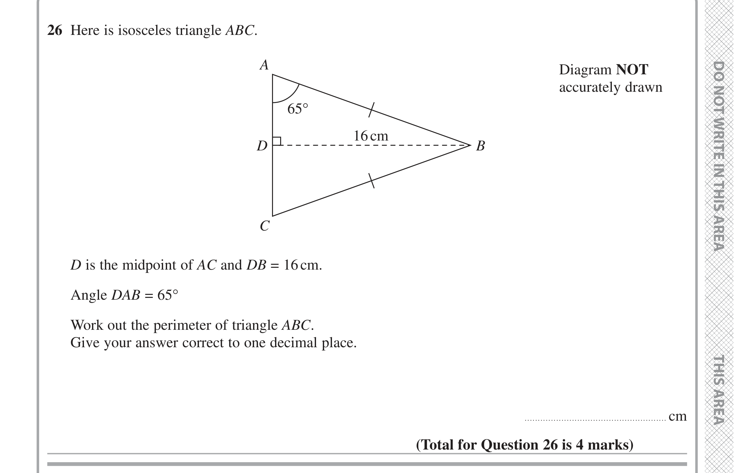 Question 26 — Soh Cah Toa — Edexcel iGCSE Jan 2021